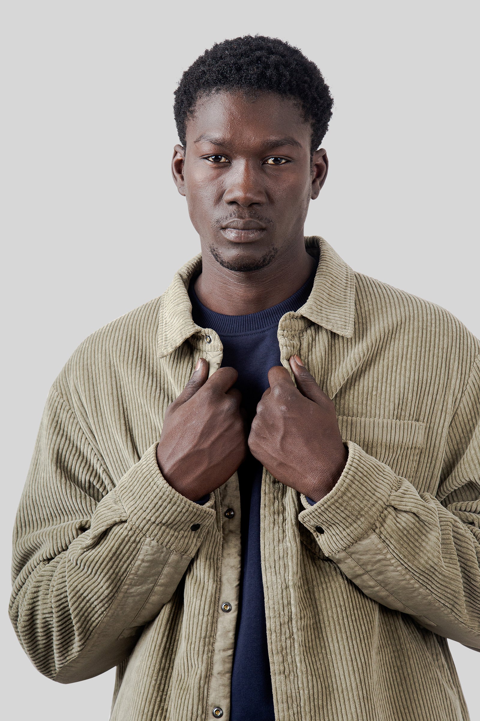 C.p. Company Overshirt Padded In Corduroy 350 Verde Salvia Uomo - 1