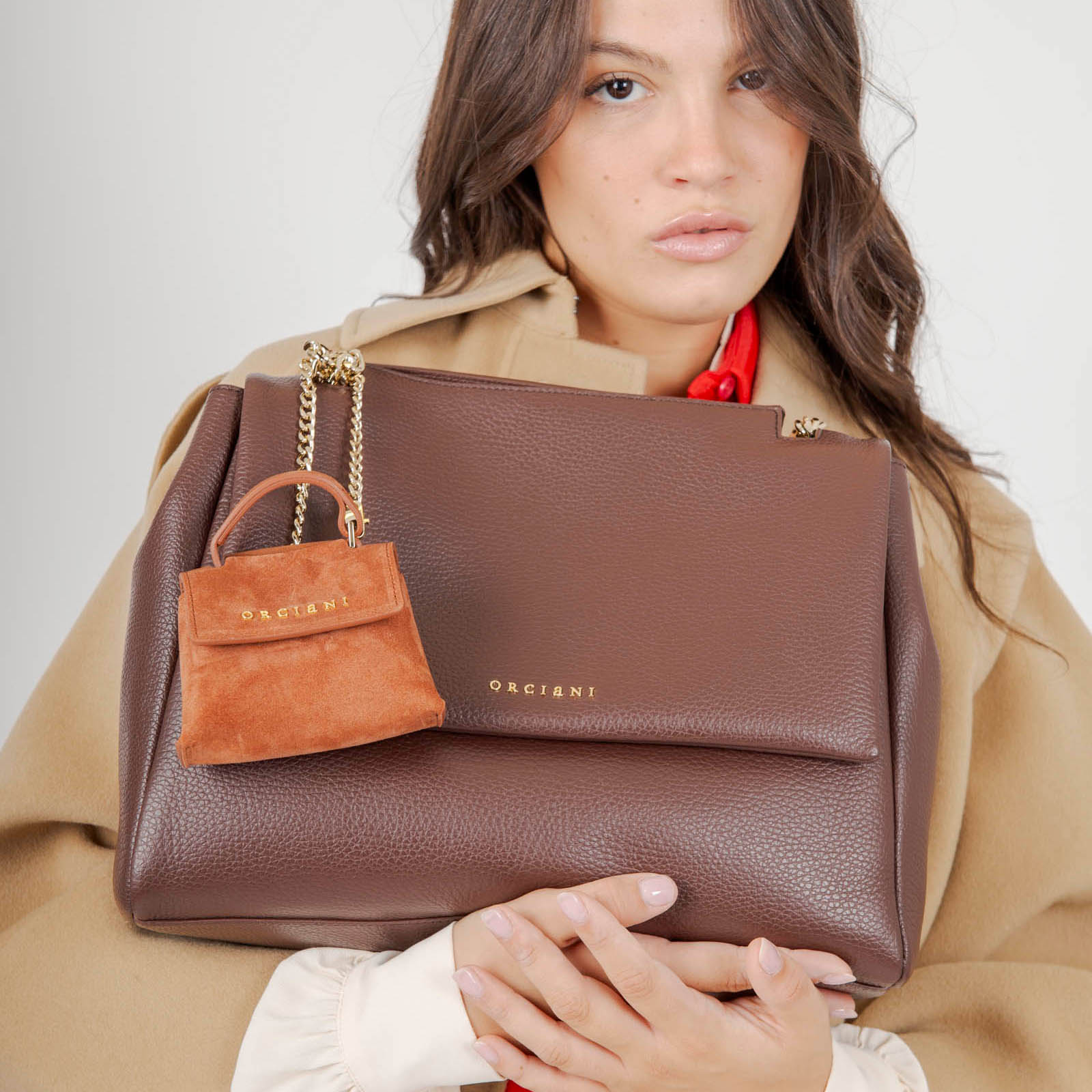 Orciani Borsa Sveva Media In Pelle Martellata Sense Caffe' Donna