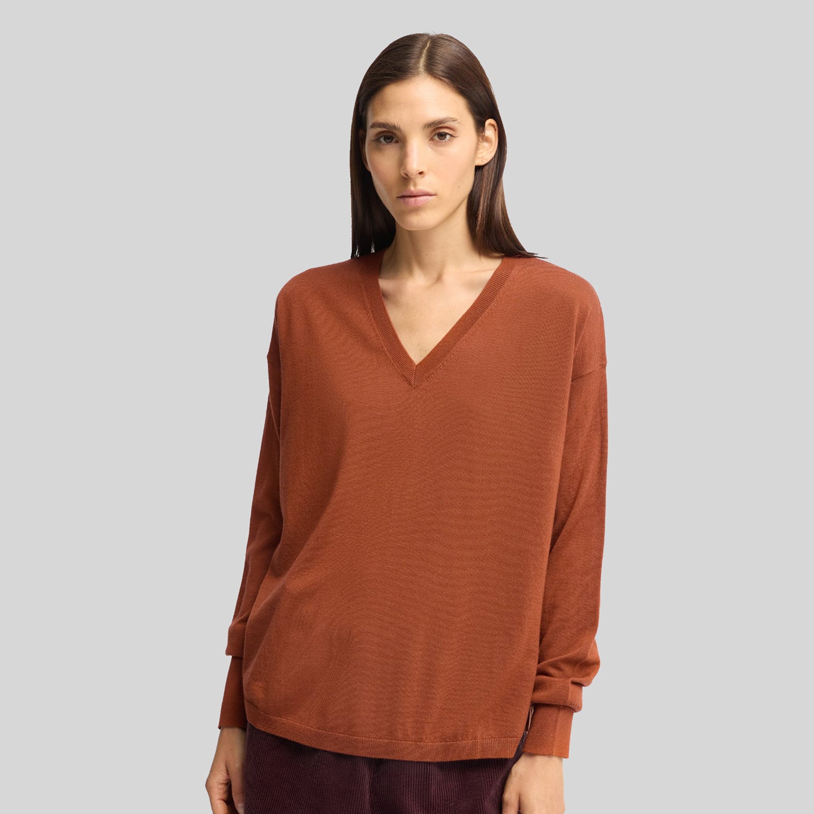 Aspesi Maglia Scollo V In Lana Zucca Donna - 4