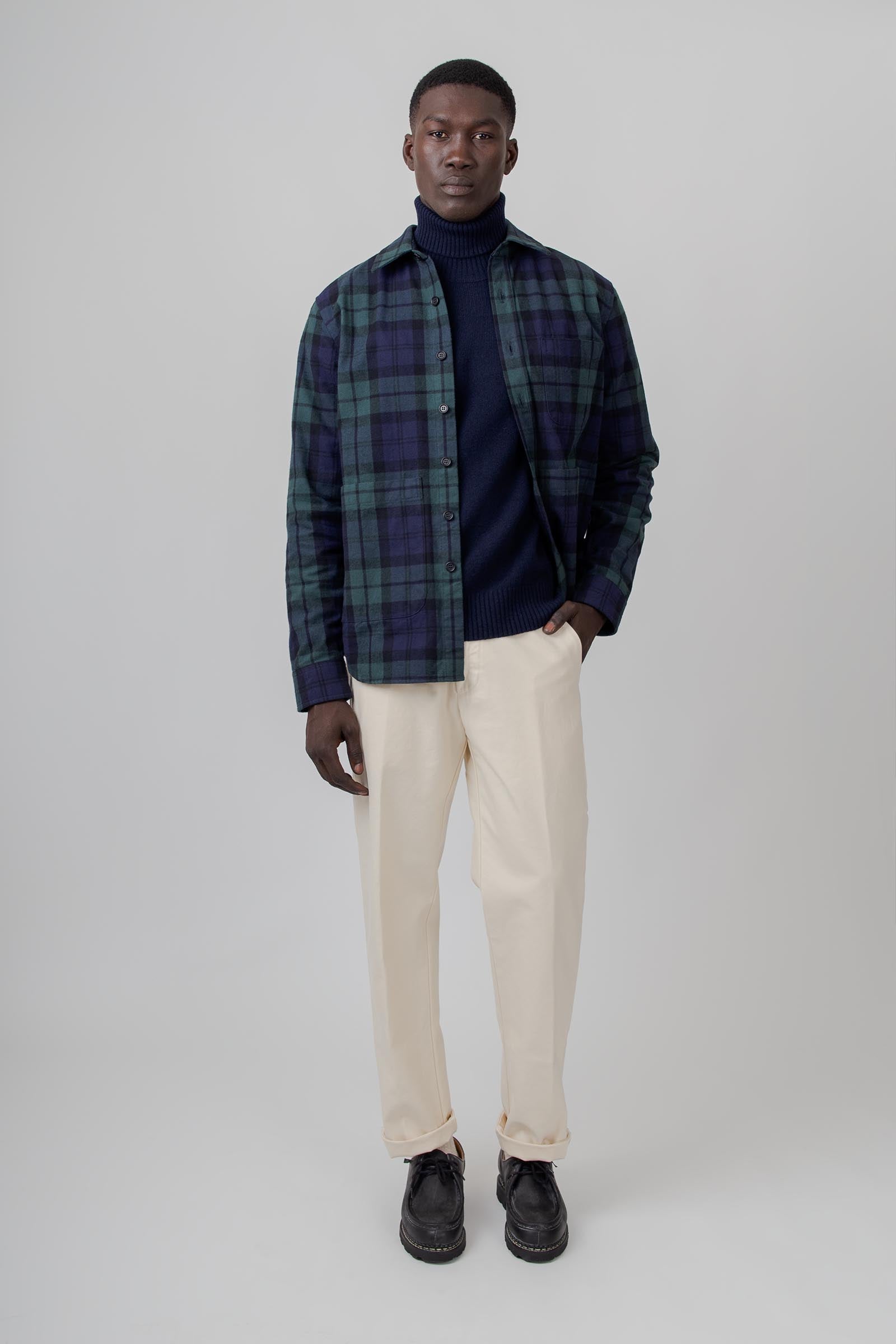 Utility Shirt In Twill Check - 7