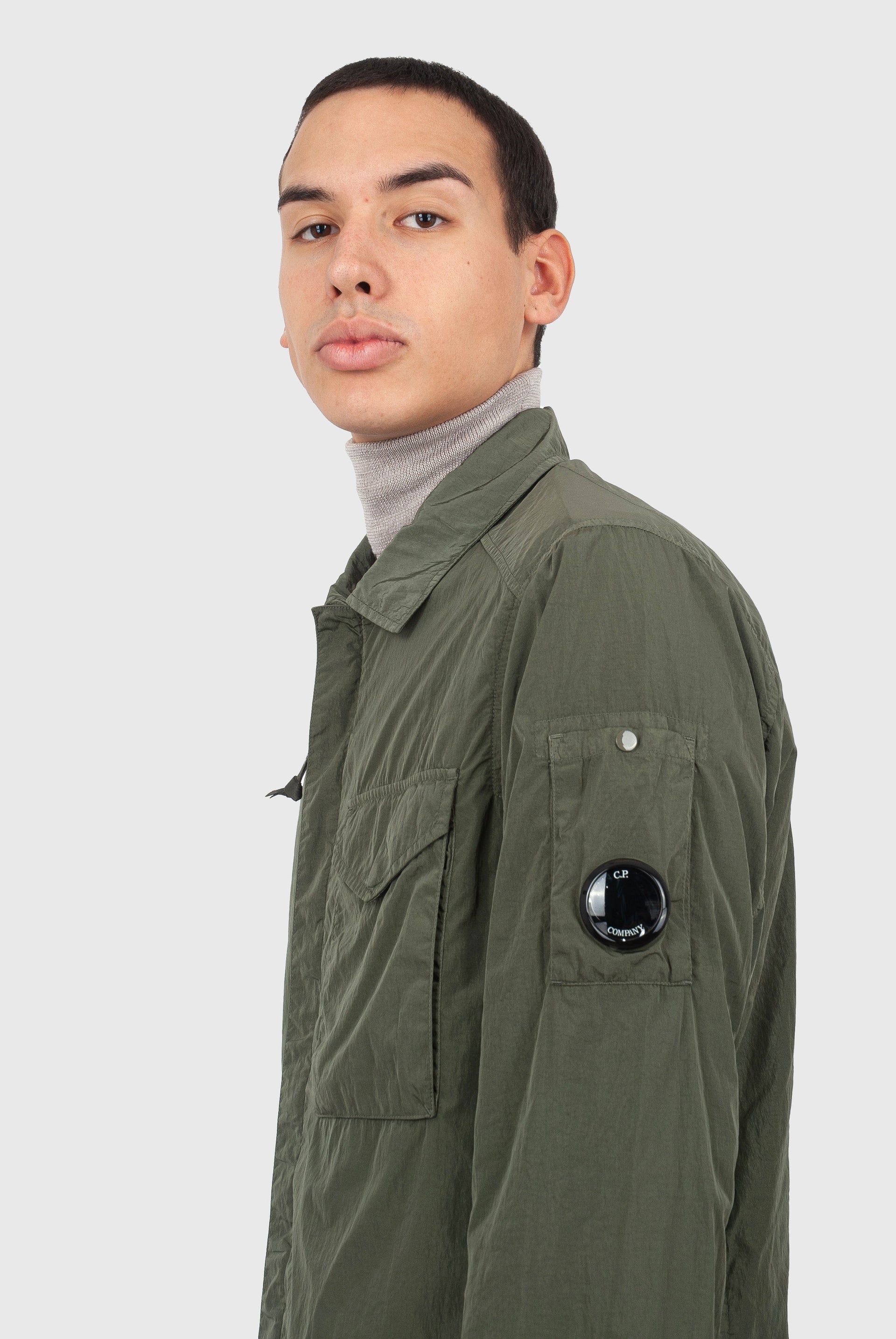 C.p. Company Overshirt Chrome-r Lens Verde Militare Uomo - 2