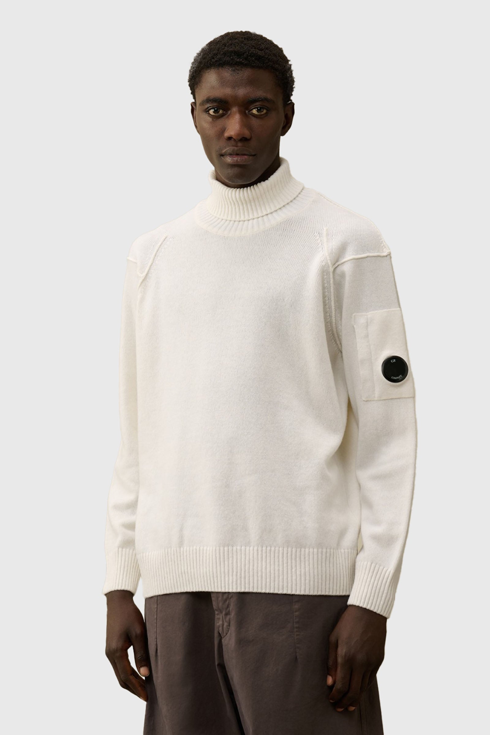 C.p. Company Maglia Lambswool Grs Turtleneck Knit Bianco Uomo - 1