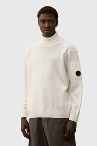 C.p. Company Maglia Lambswool Grs Turtleneck Knit Bianco Uomo c.p. company