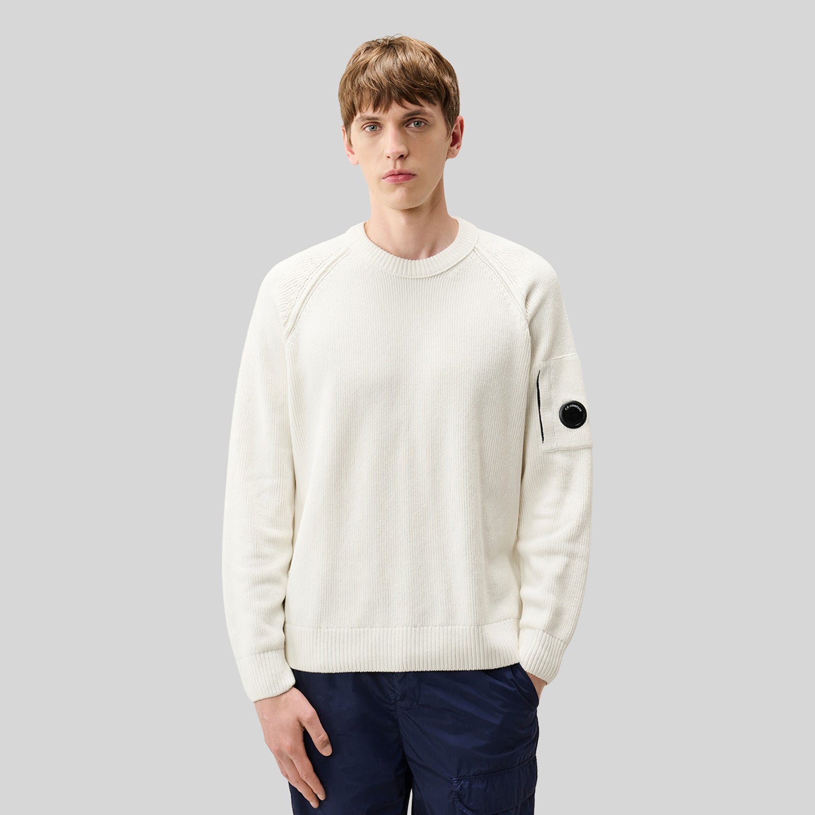 C.p. Company Maglia Chenille Cotton Bianco Uomo - 5