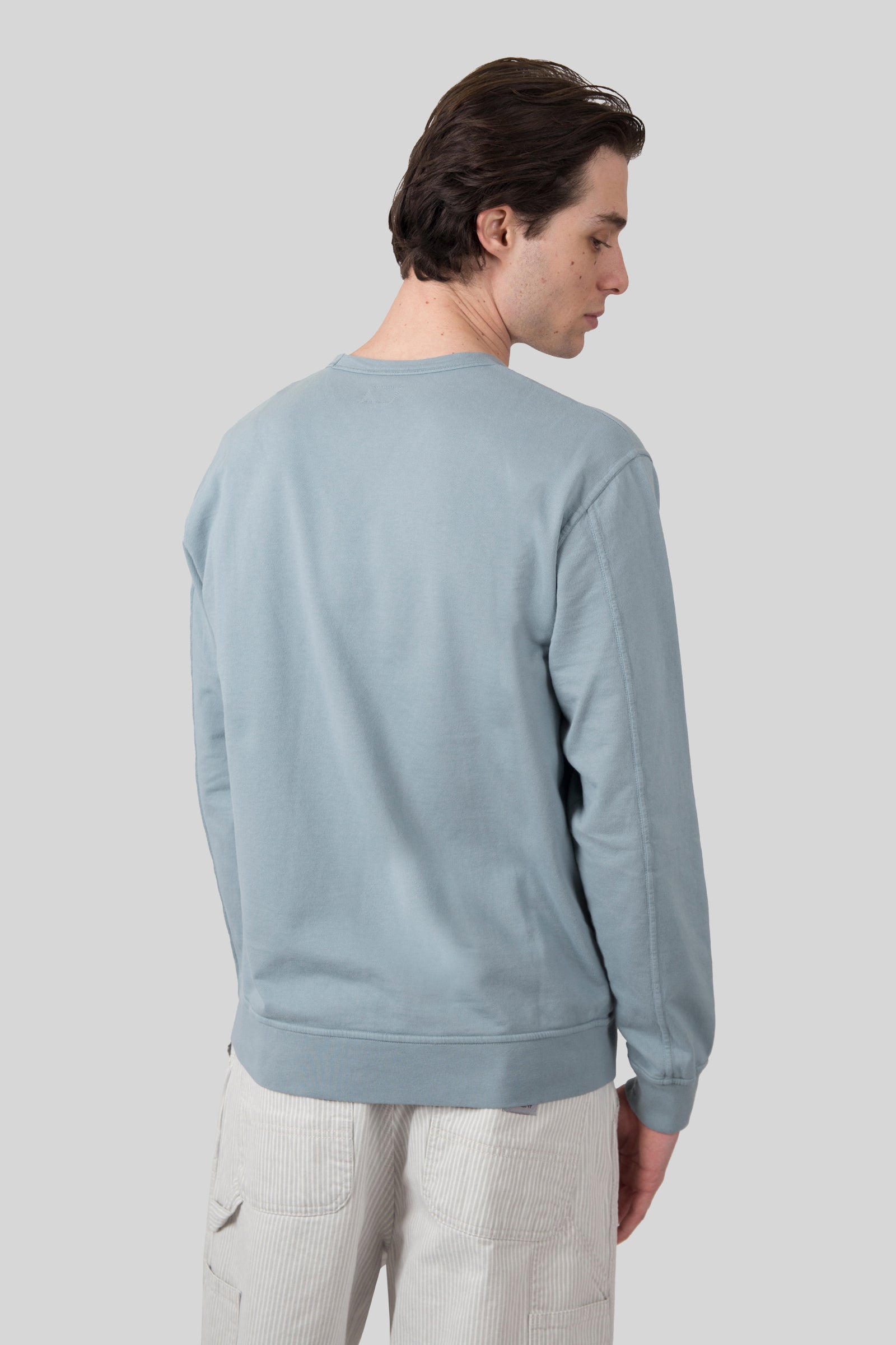 C.p. Company Felpa Light Fleece Crewneck Celeste Uomo - 5
