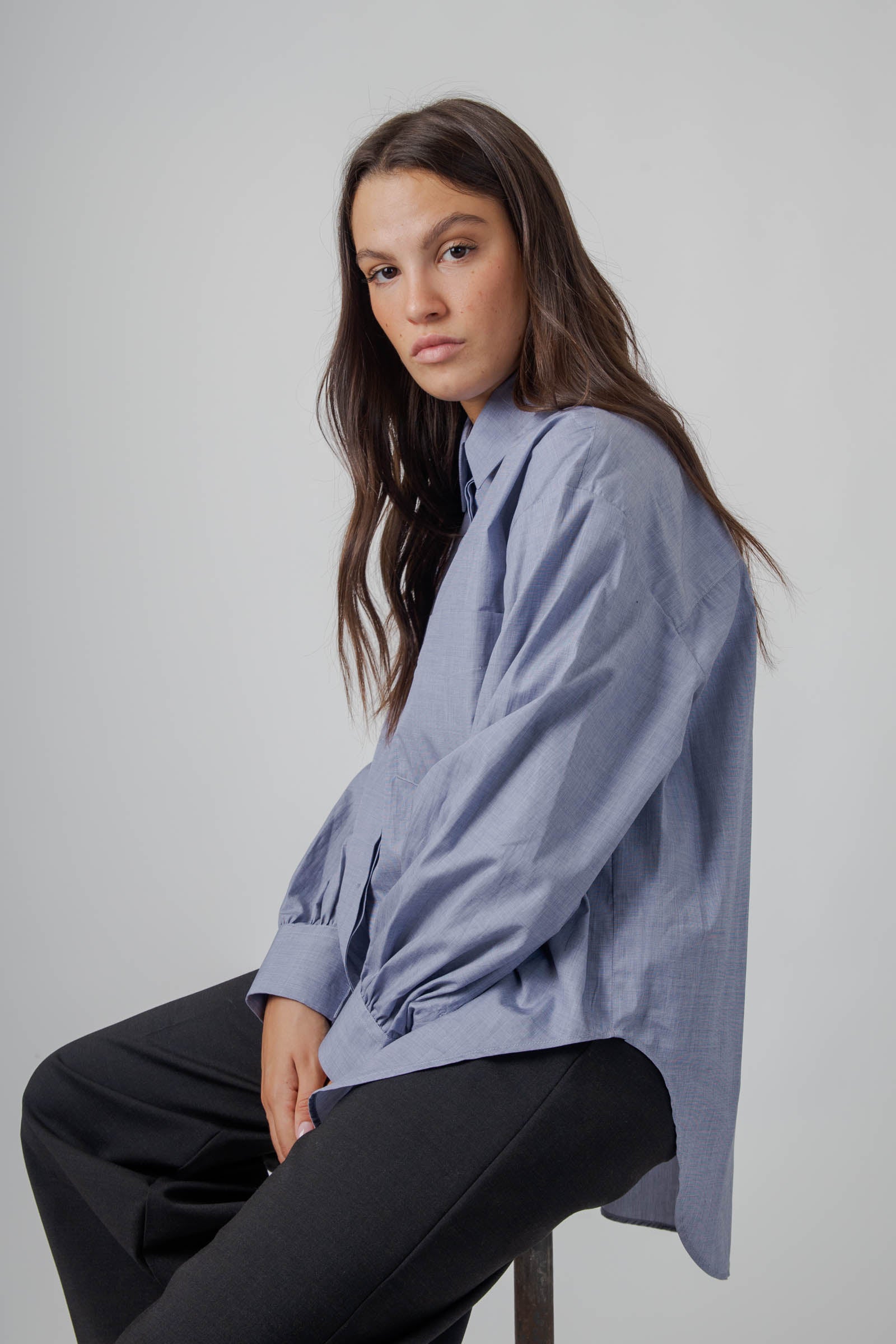 Aspesi Camicia Chambray Blu Medio Donna - 4
