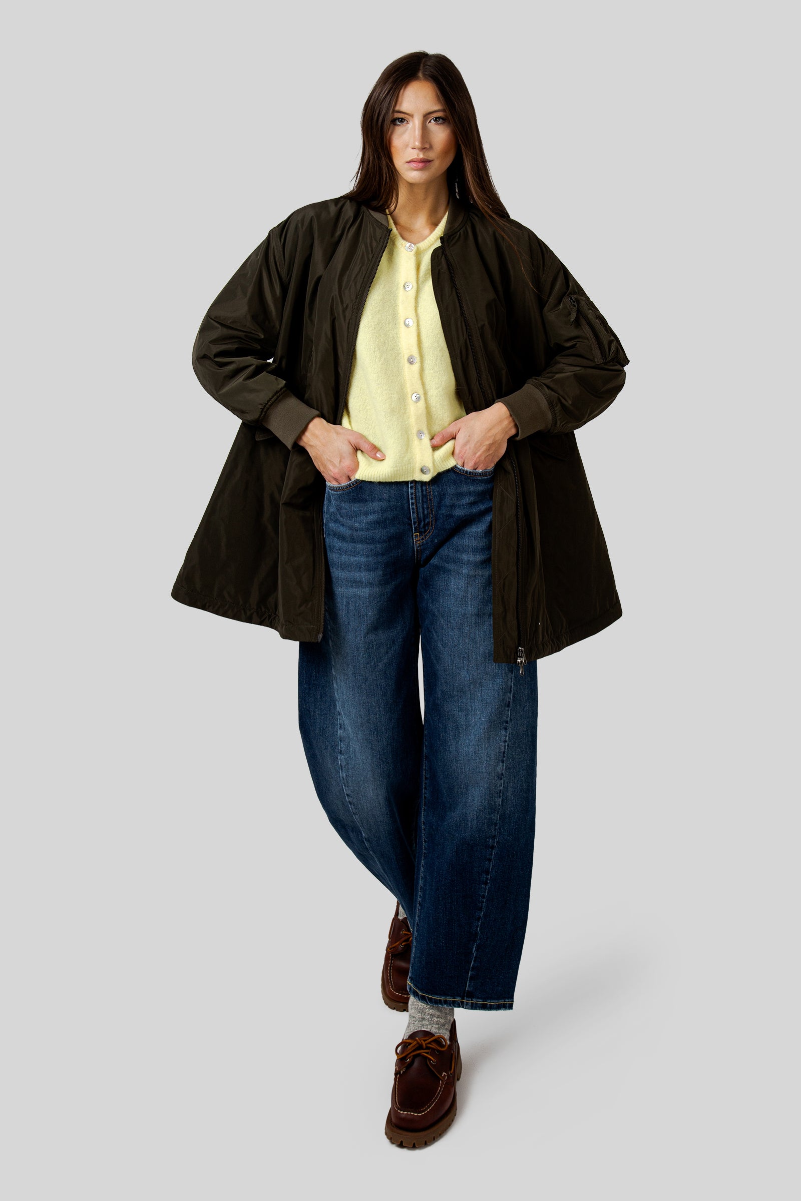 Aspesi Bomber In Tessuto Tecnico Con Ovatta Thermore® Verde Militare Donna - 2