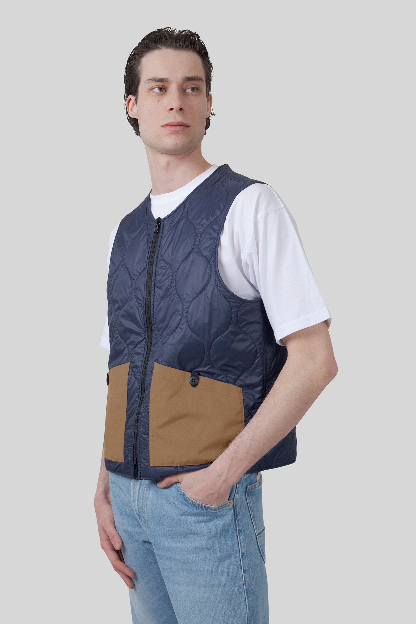Manifattura Ceccarelli All Season Vest Blu/cuoio Uomo - 3