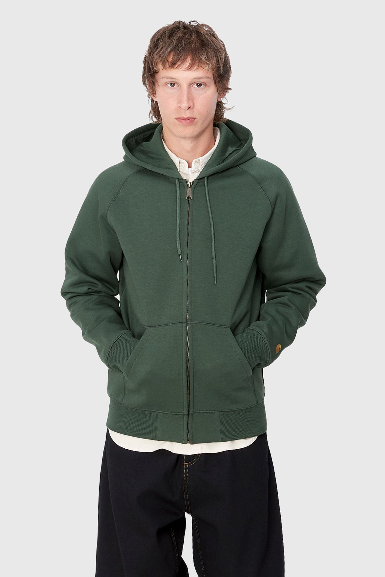 Carhartt Wip Hooded Chase Jacket Verde Scuro Donna - 1