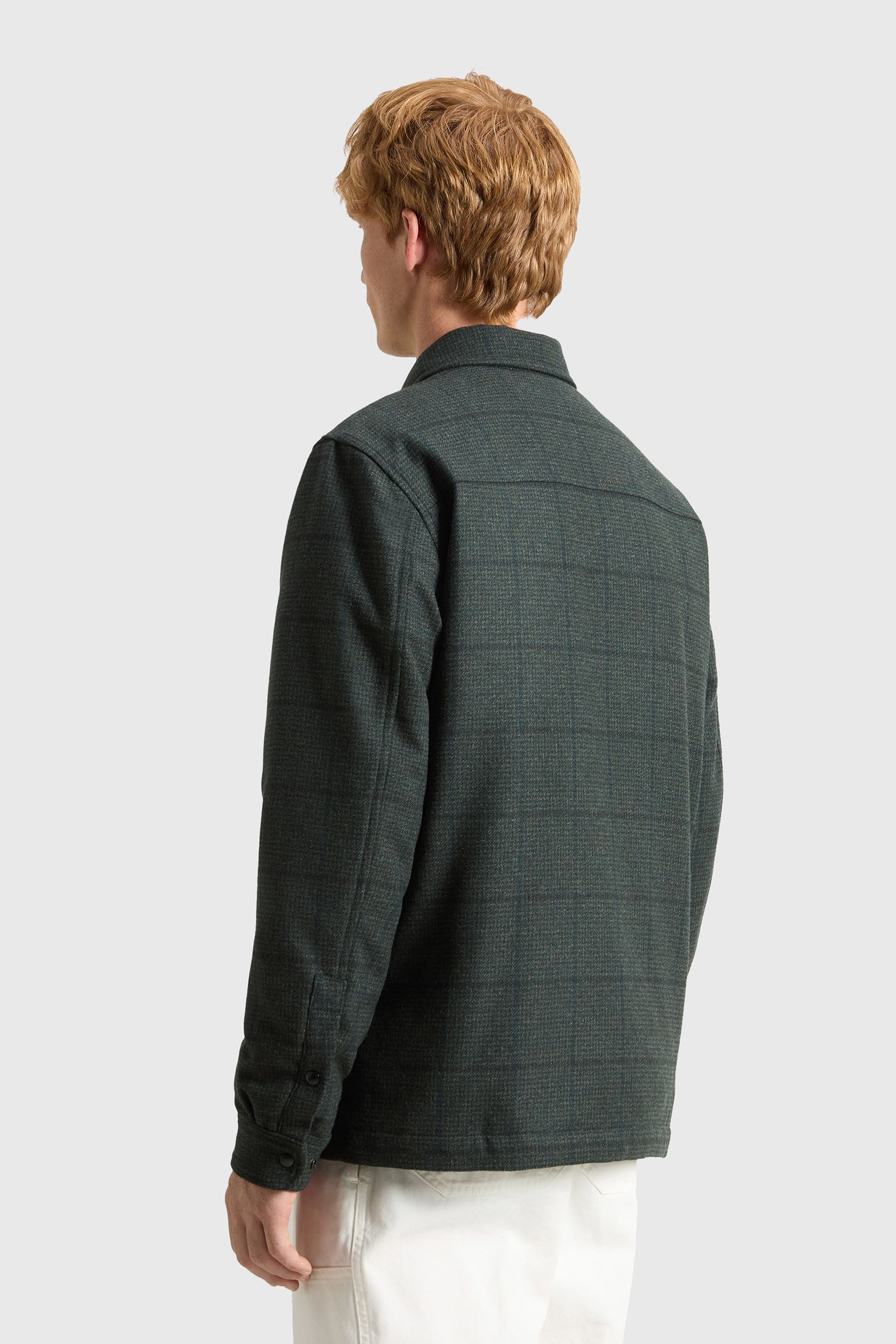 Woolrich Overshirt Alaskan Wool Check Verde Scuro Uomo - 3