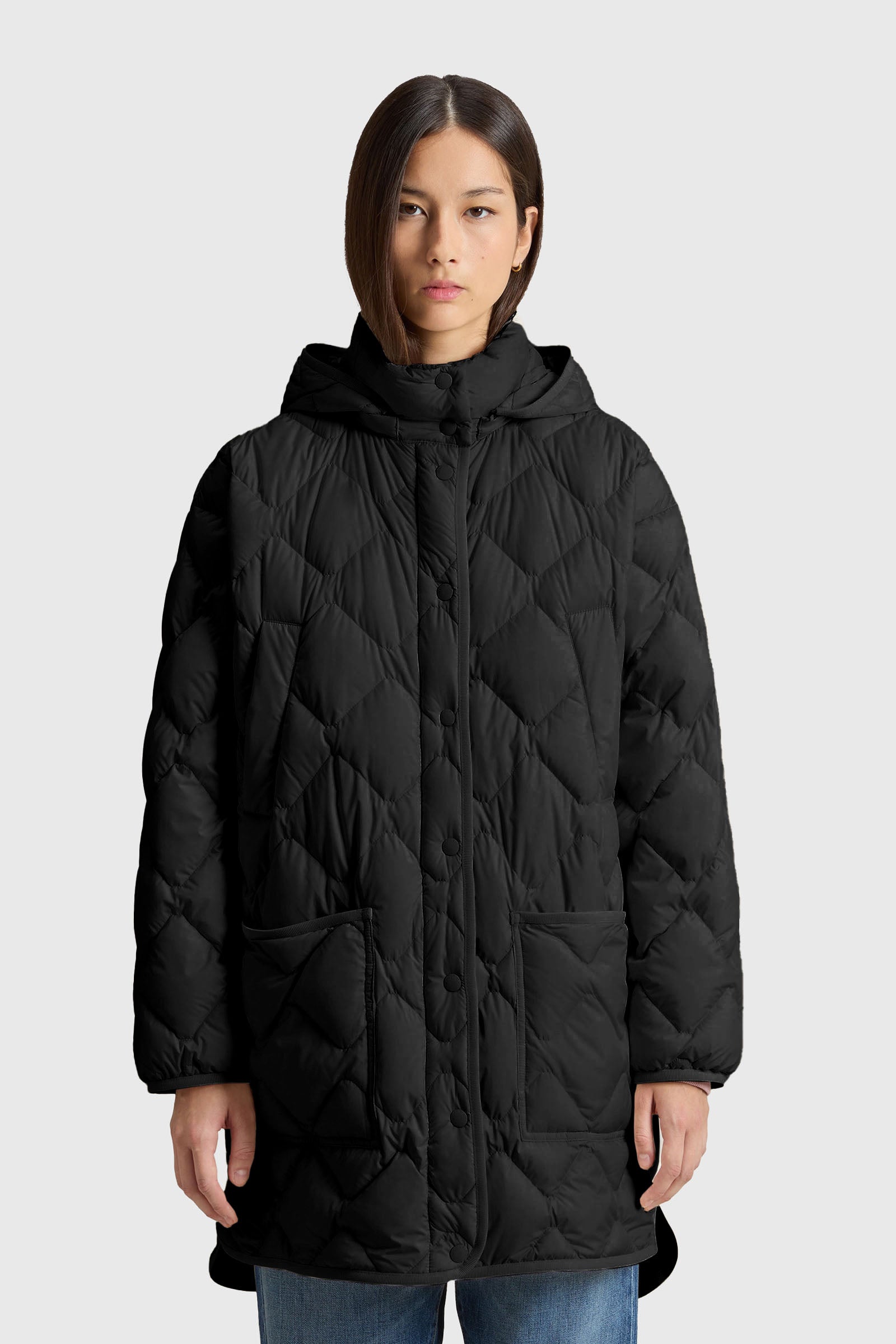 Woolrich Giacca A Mantella Heritage Con Cappuccio Removibile Nero Donna - 1