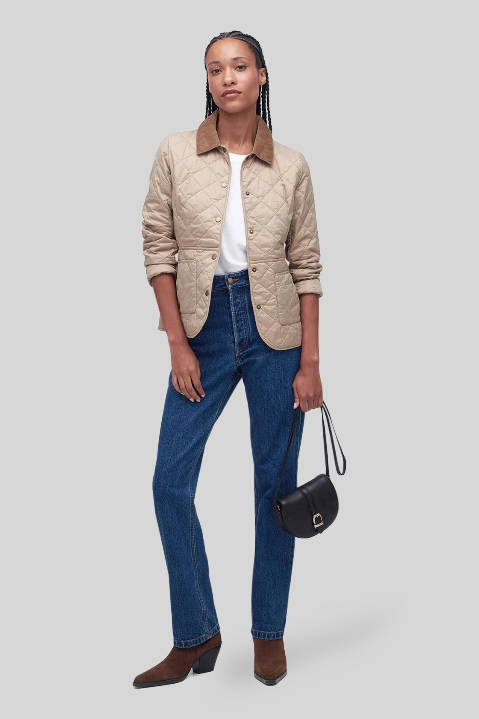 Barbour Deveron Quilt Beige Donna - 6