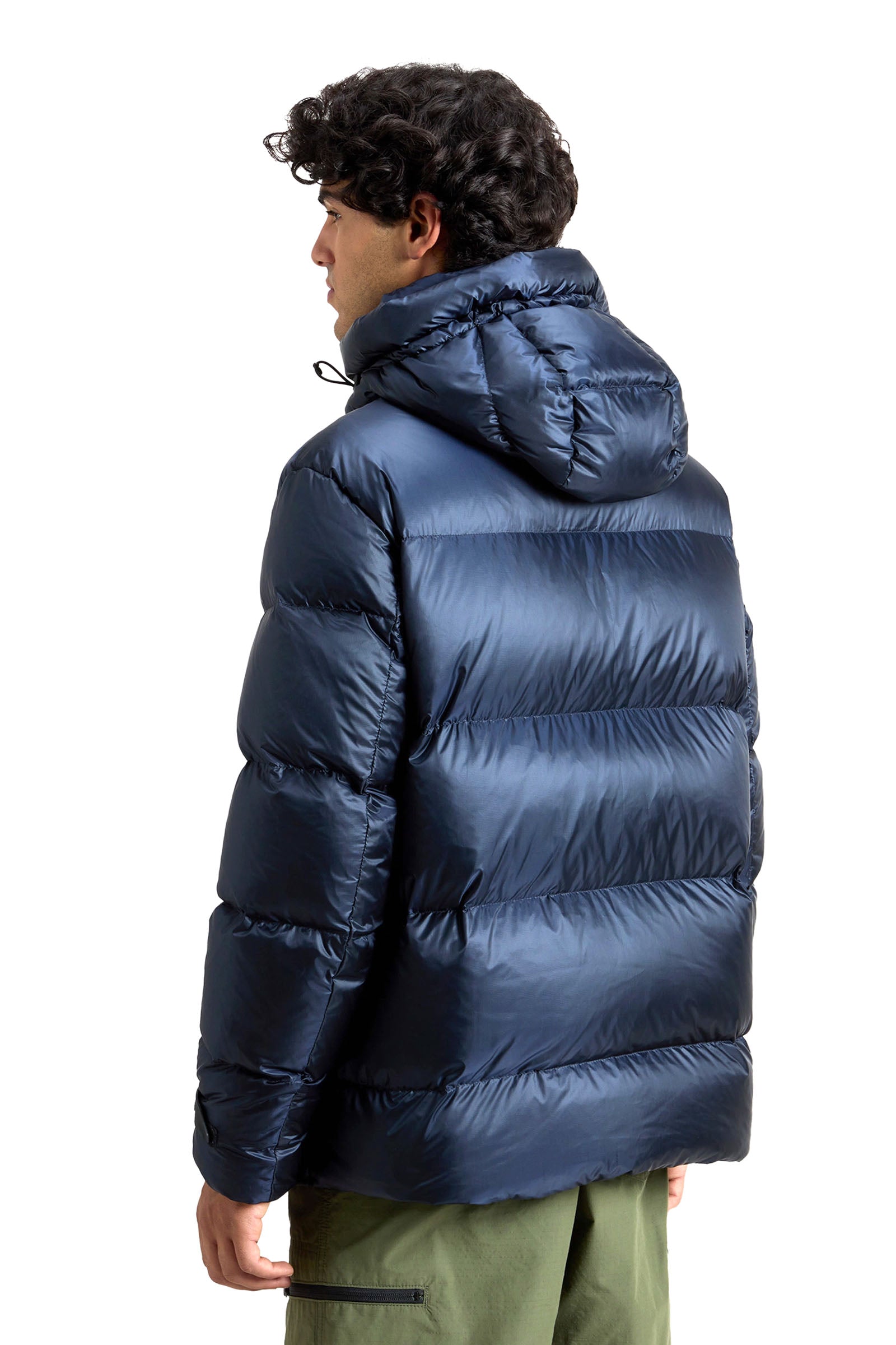 Woolrich Piumino In Nylon Pertex Quantum Riciclato Con Cappuccio Blu Uomo - 4