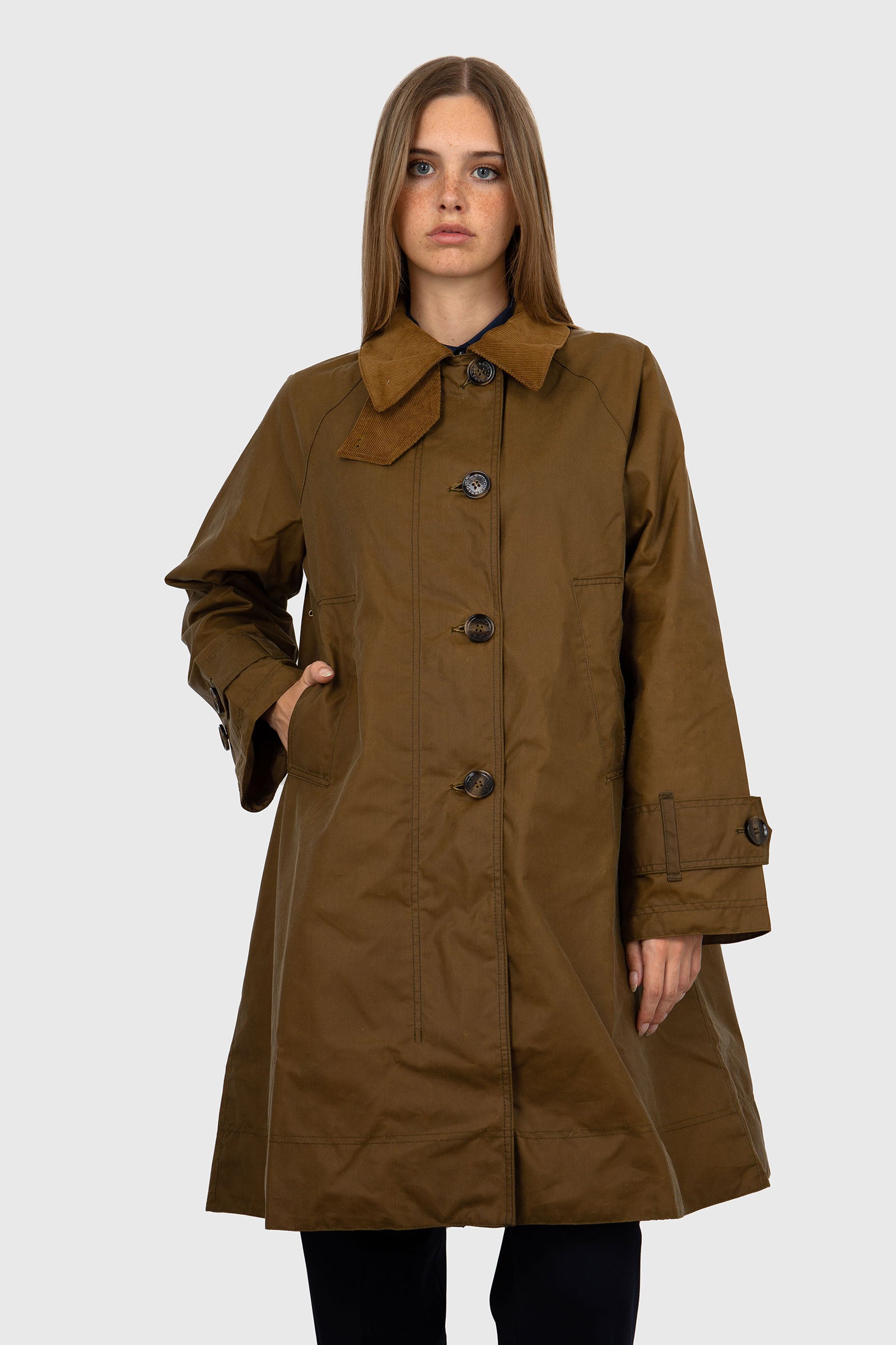 Barbour Giaccone Hartwick Wax Tabacco Donna - 4