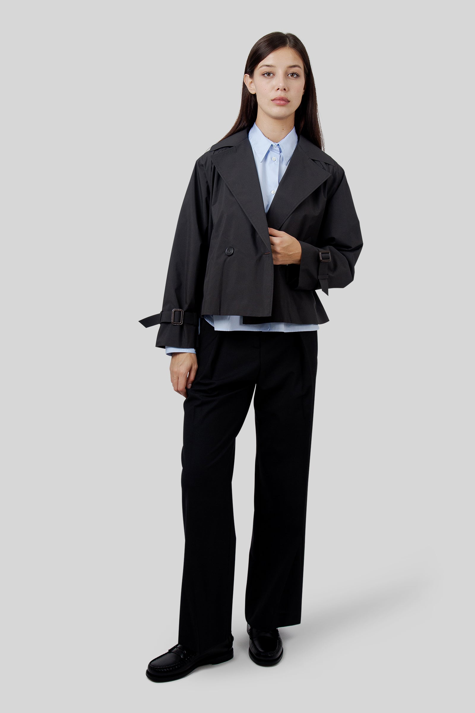 Aspesi Camicia Boxy In Popeline Di Cotone Azzurro Donna - 2