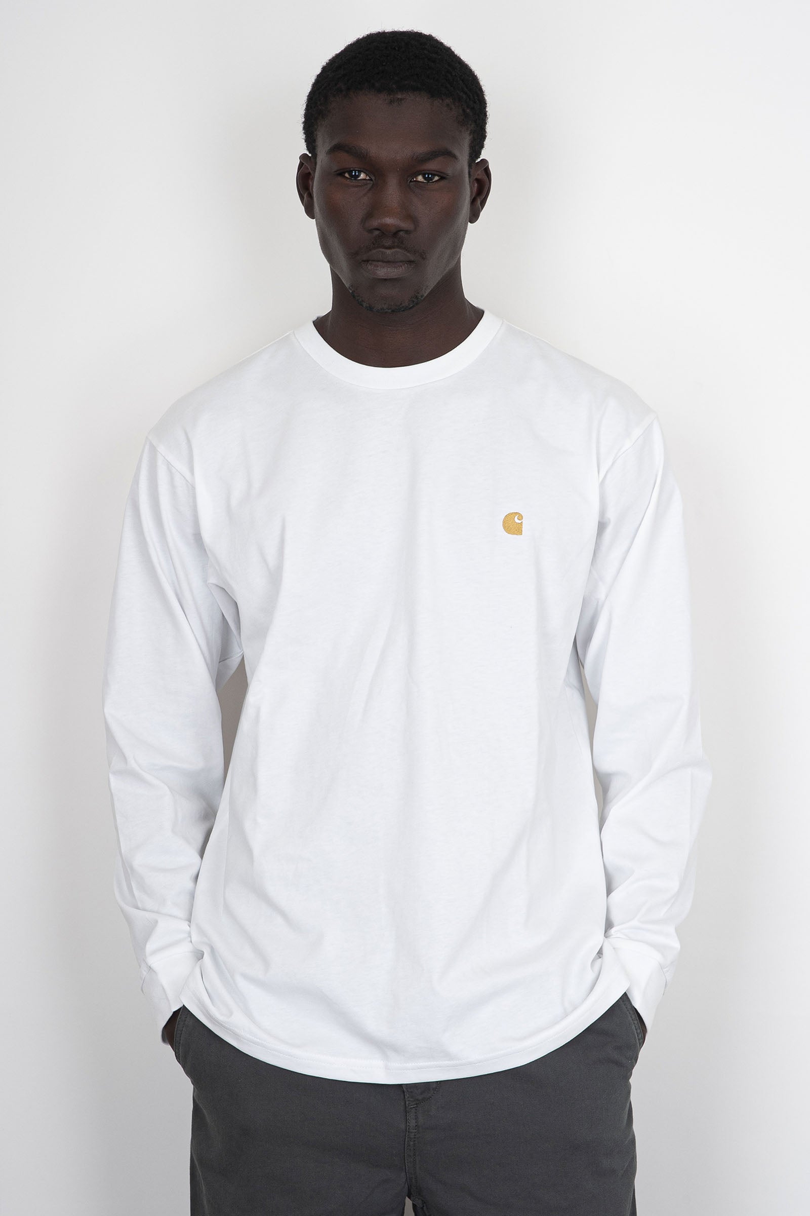 Carhartt Wip T-shirt L/s Chase Bianco Uomo - 1