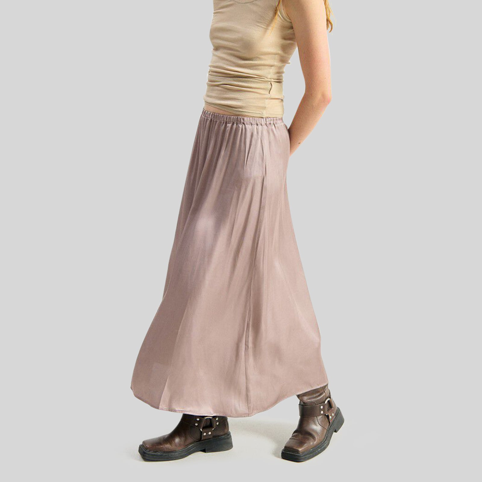 American Vintage Gonna Bovalow Tortora Donna - 5