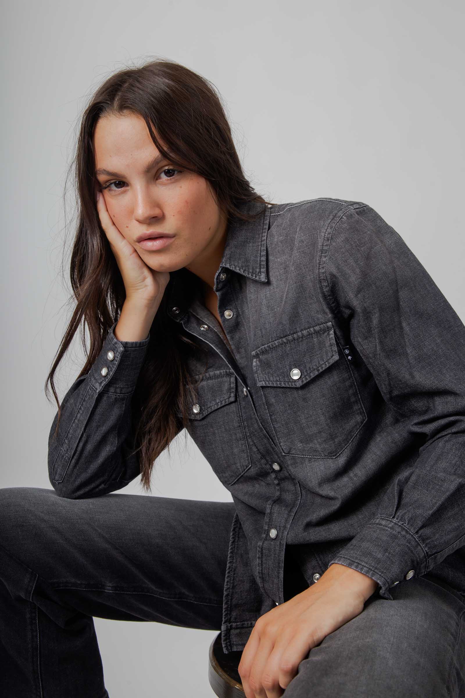 Department Five Camicia Denim Texana Mulberry Nero Donna - 1