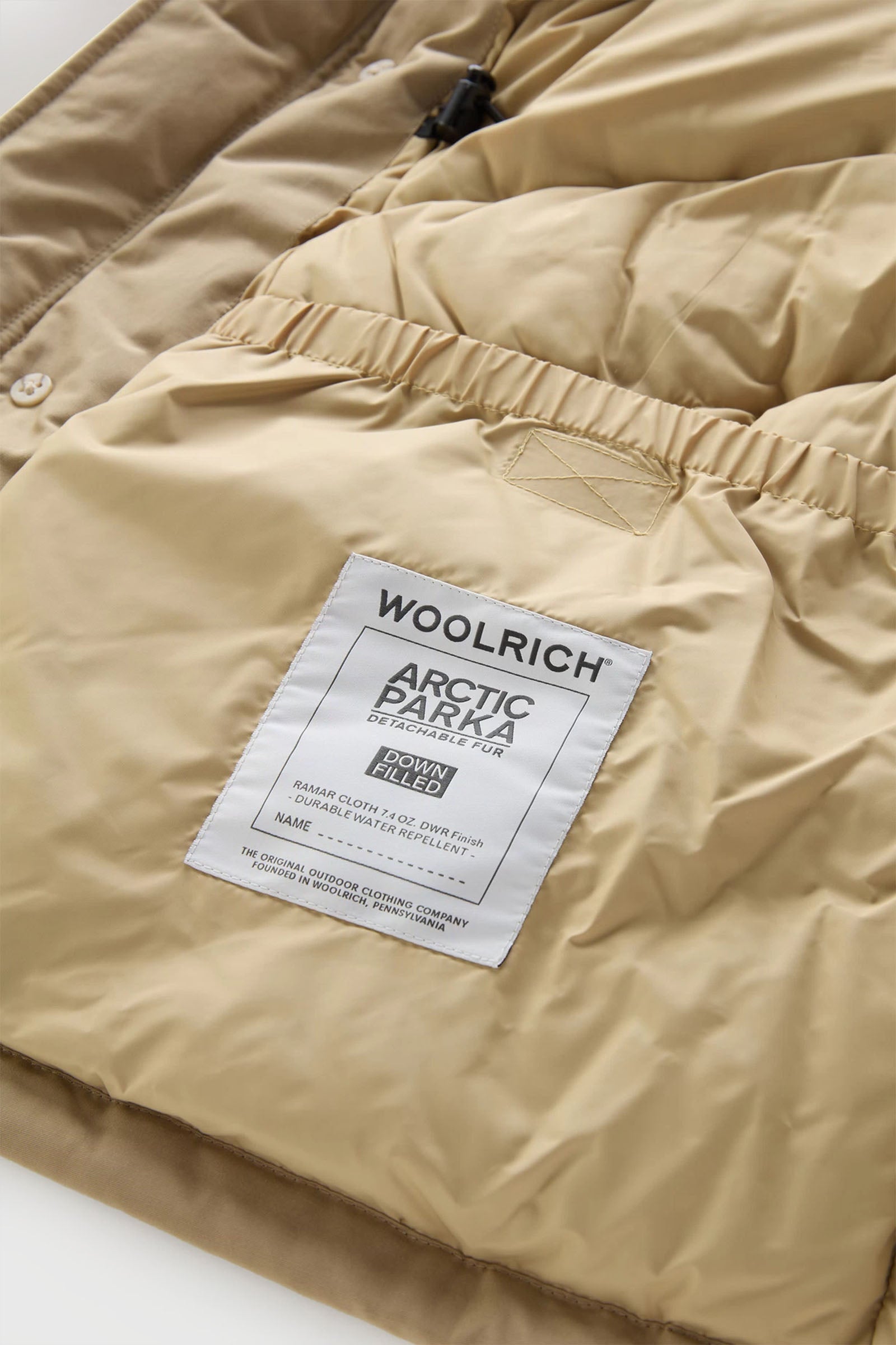 Woolrich Arctic Parka In Ramar Cloth Con Pelliccia Removibile Beige Uomo - 8