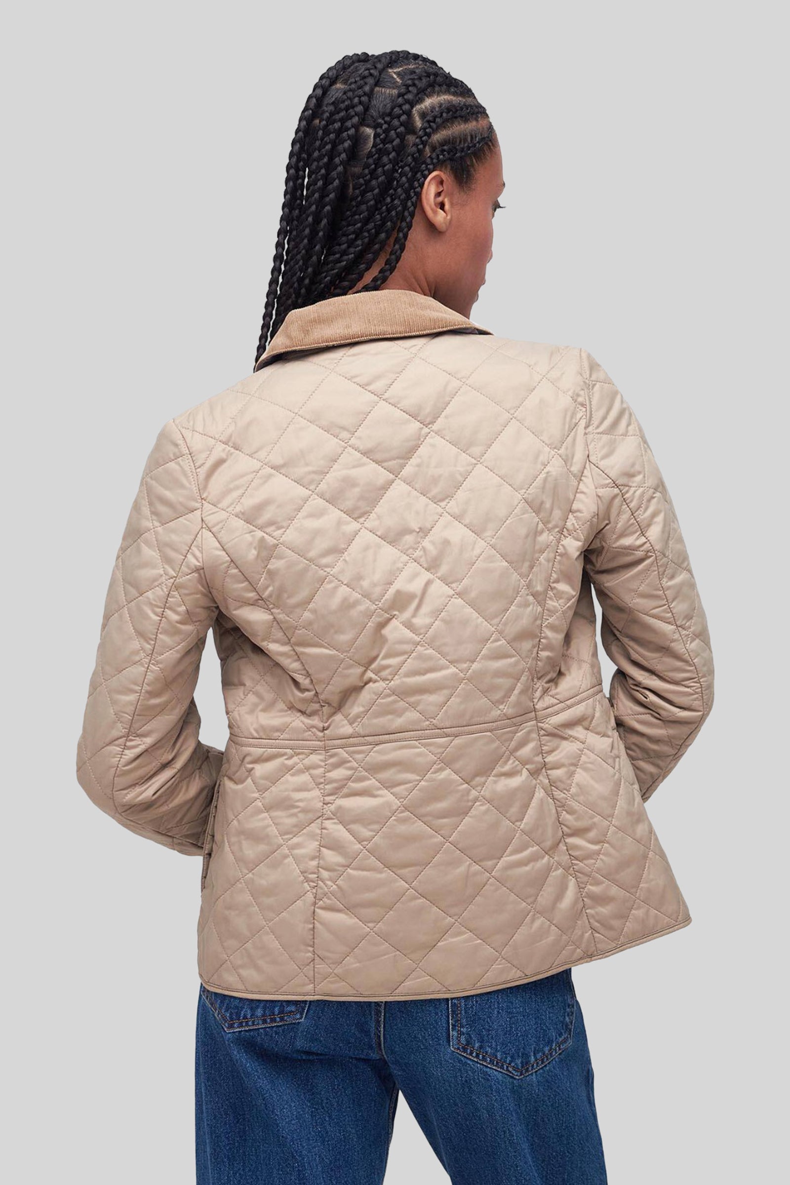 Barbour Deveron Quilt Beige Donna - 4