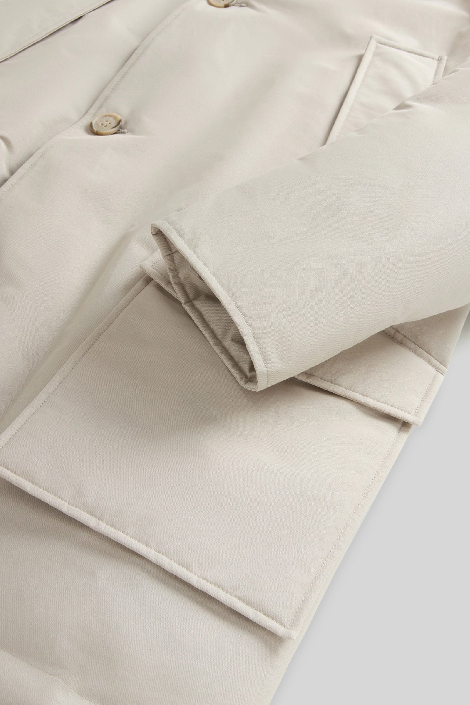 Woolrich Arctic Parka In Ramar Cloth Con Pelliccia Removibile Bianco Off Uomo - 5