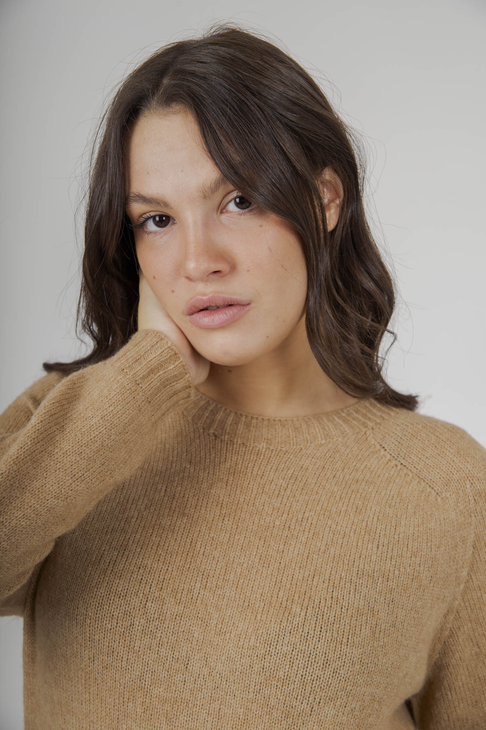 Roberto Collina Maglia Girocollo Comfy Cammello Donna - 3