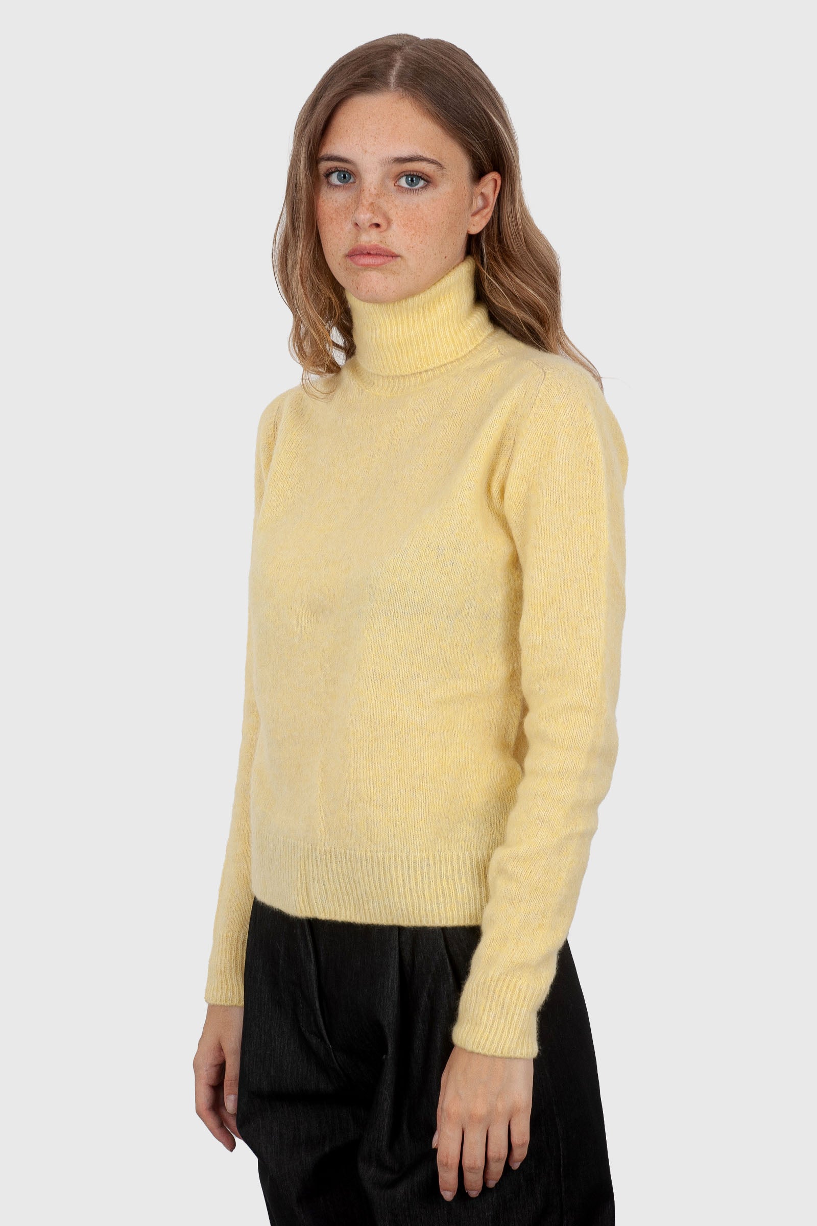 Roberto Collina Maglia Dolcevita Cashmere/seta Giallo Donna - 5