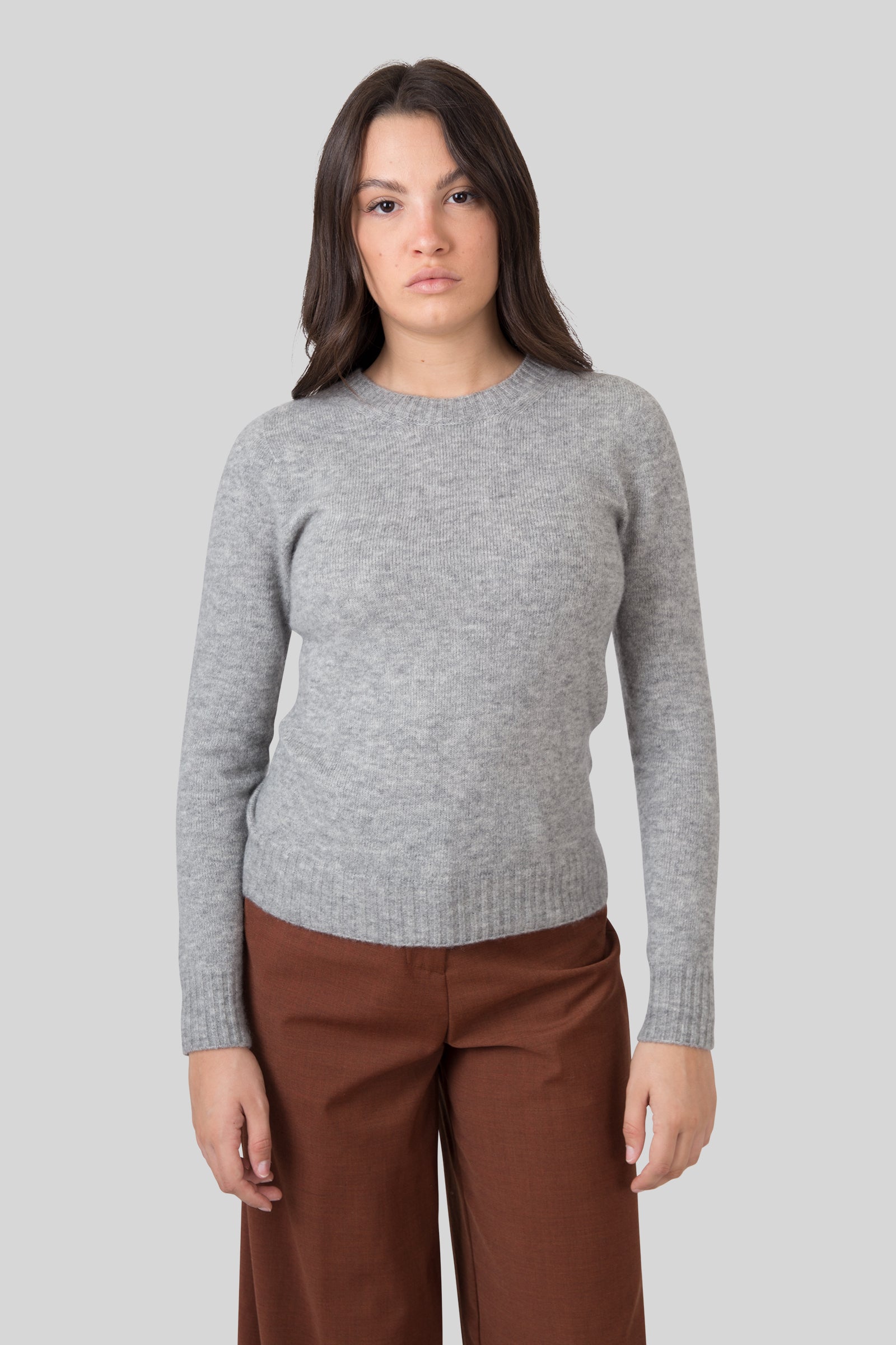 Grifoni Maglia Girocollo Grigio Melange Donna - 3