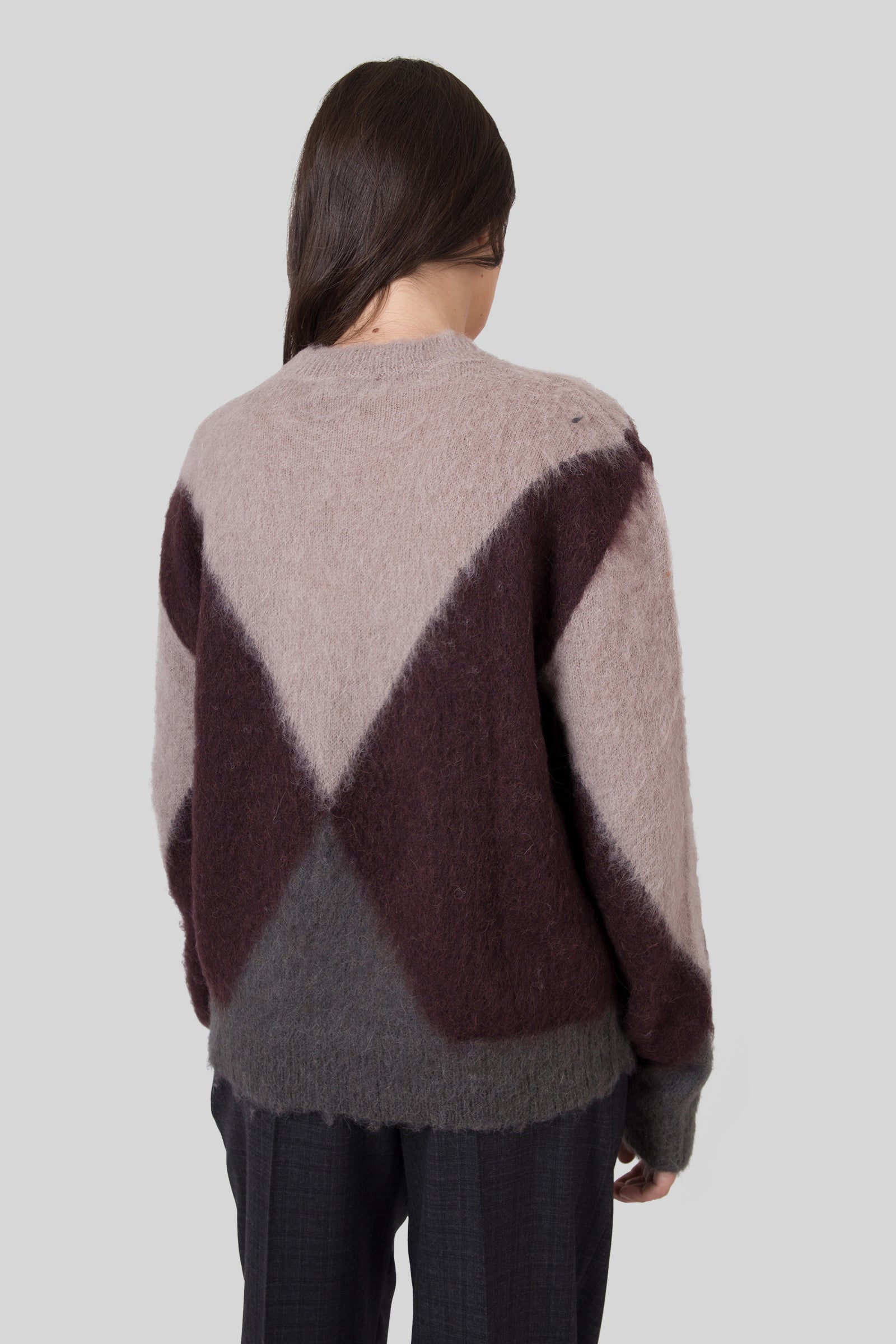 Grifoni Maglia Girocollo Intarsio Fango Donna - 6