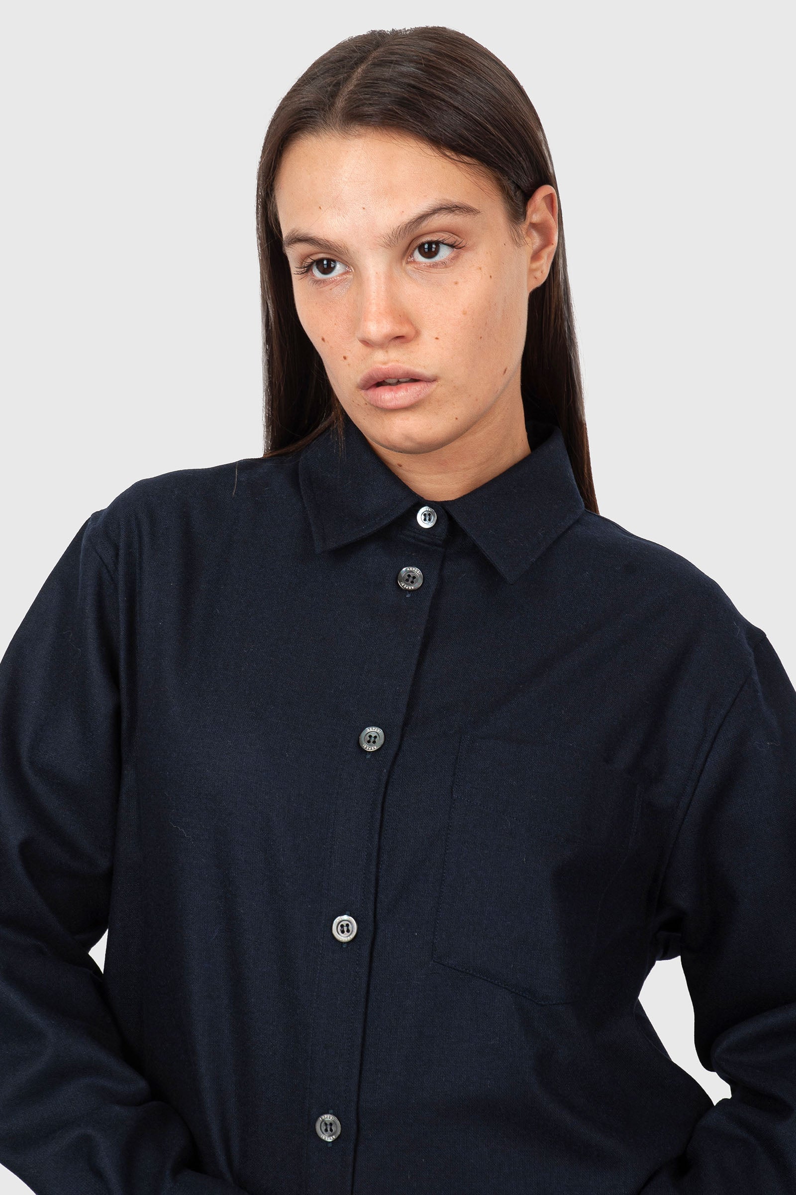 Aspesi Giacca Cropped In Lana Cotta Imbottita Blu Navy Donna - 5