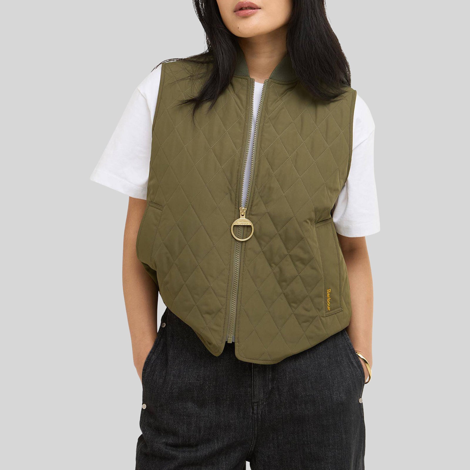 Barbour Gilet Roeburn Verde Donna - 5