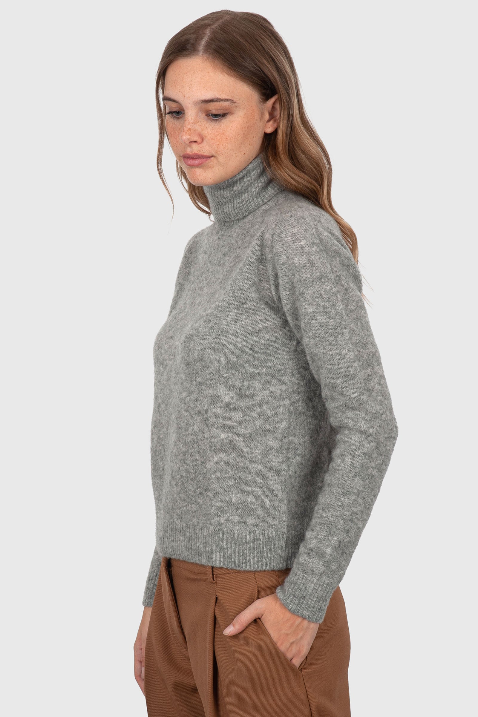 Roberto Collina Maglia Dolcevita Cashmere/seta Grigio Donna - 3