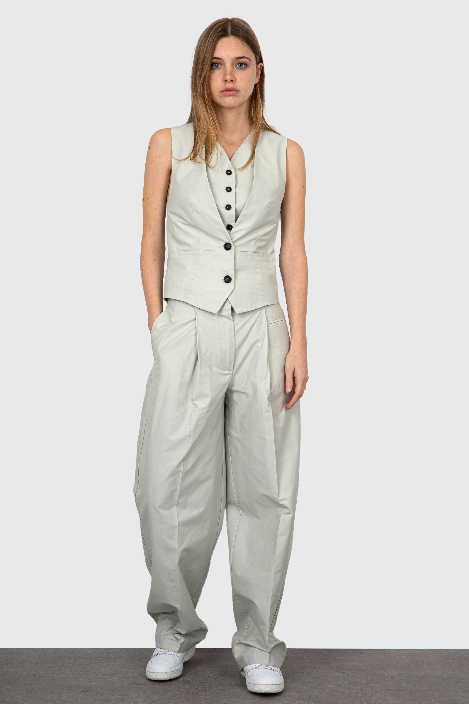Grifoni Banana Trousers in Ice Cotton - 6