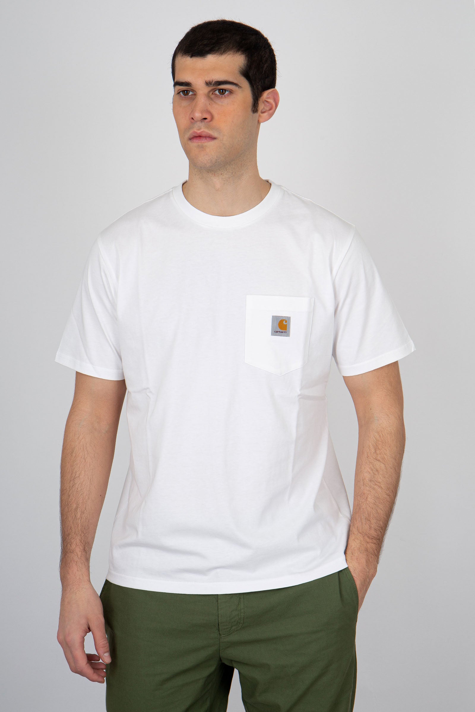 Carhartt WIP T-Shirt Short Sleeve Pocket Cotone Bianco - 3