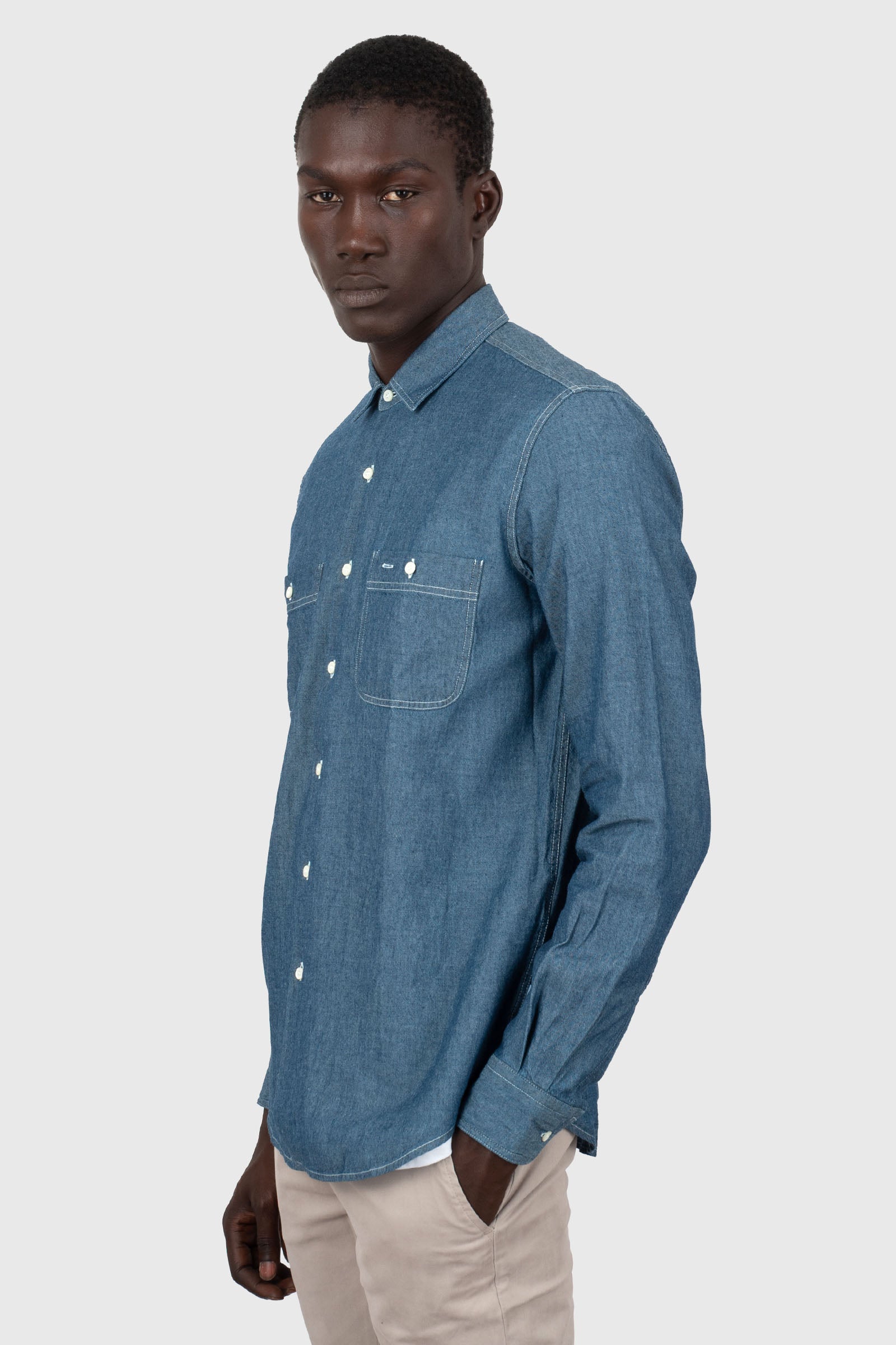 Aspesi Camicia Denim New C Slim Denim Medio Uomo - 3