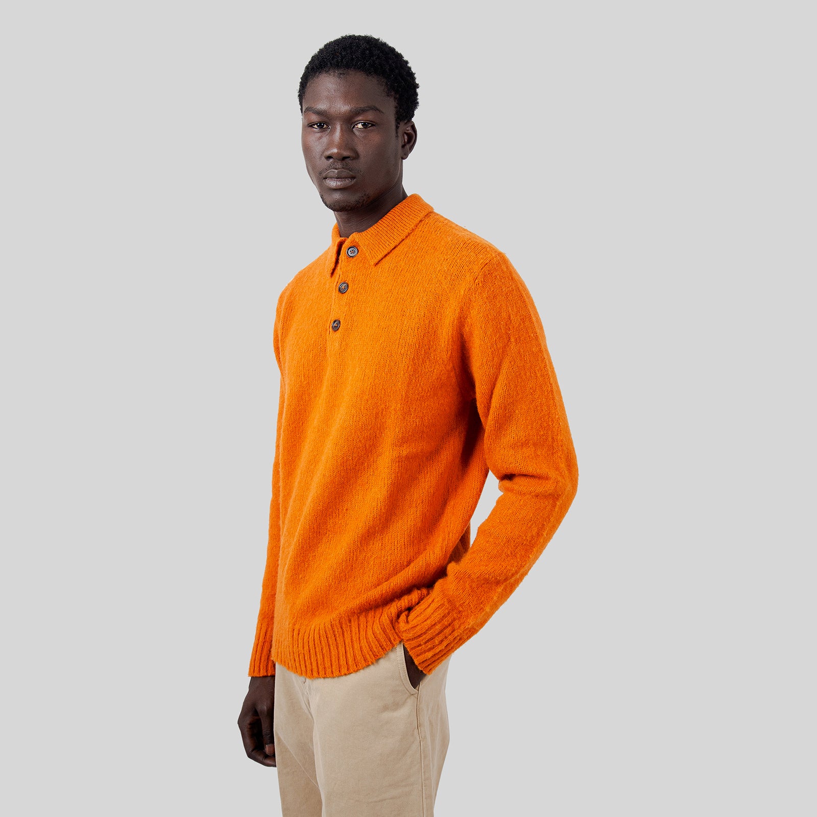 Aspesi Polo In Lana Shetland Zucca Uomo - 7