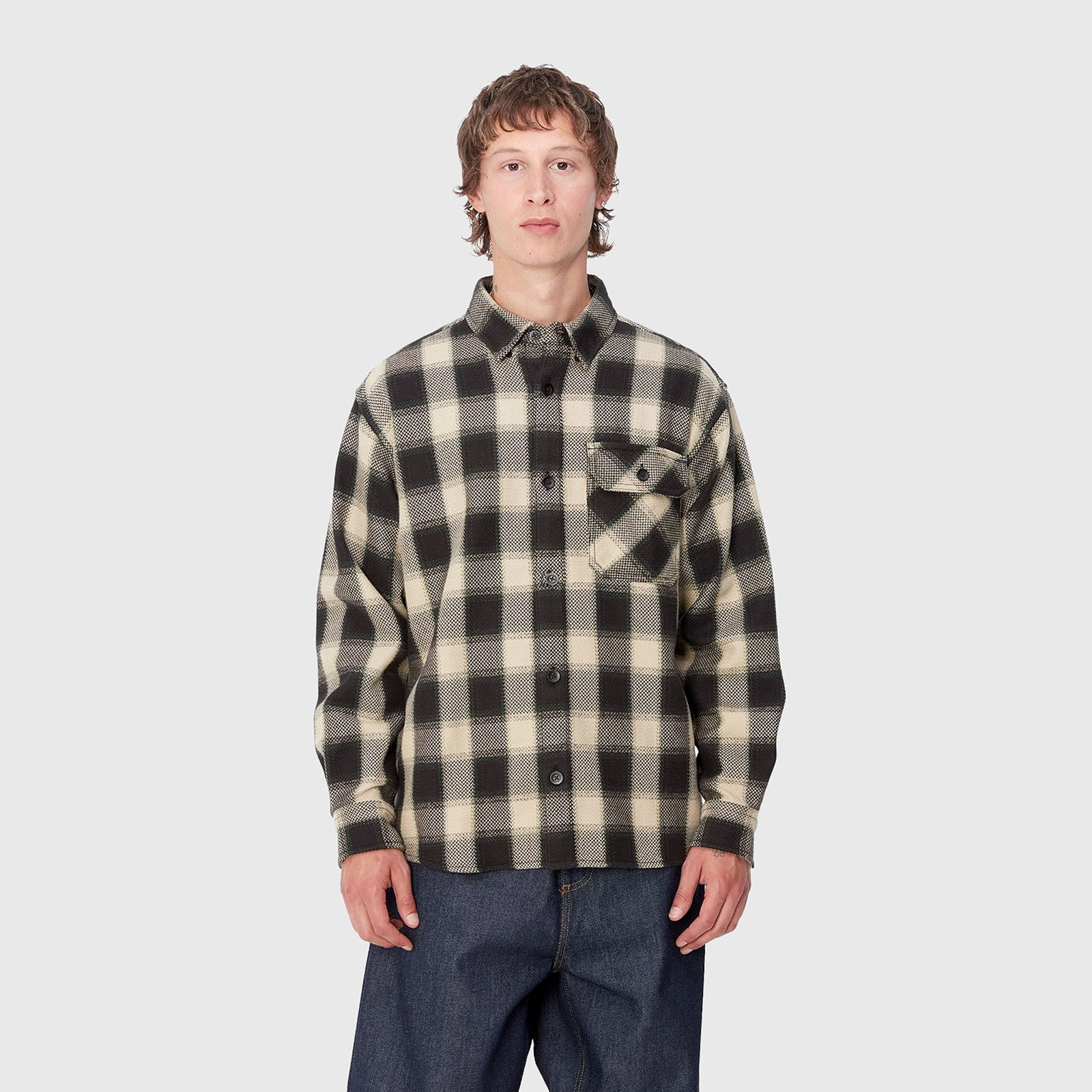 Carhartt Wip L/s Witten Shirt Beige/nero Uomo - 6