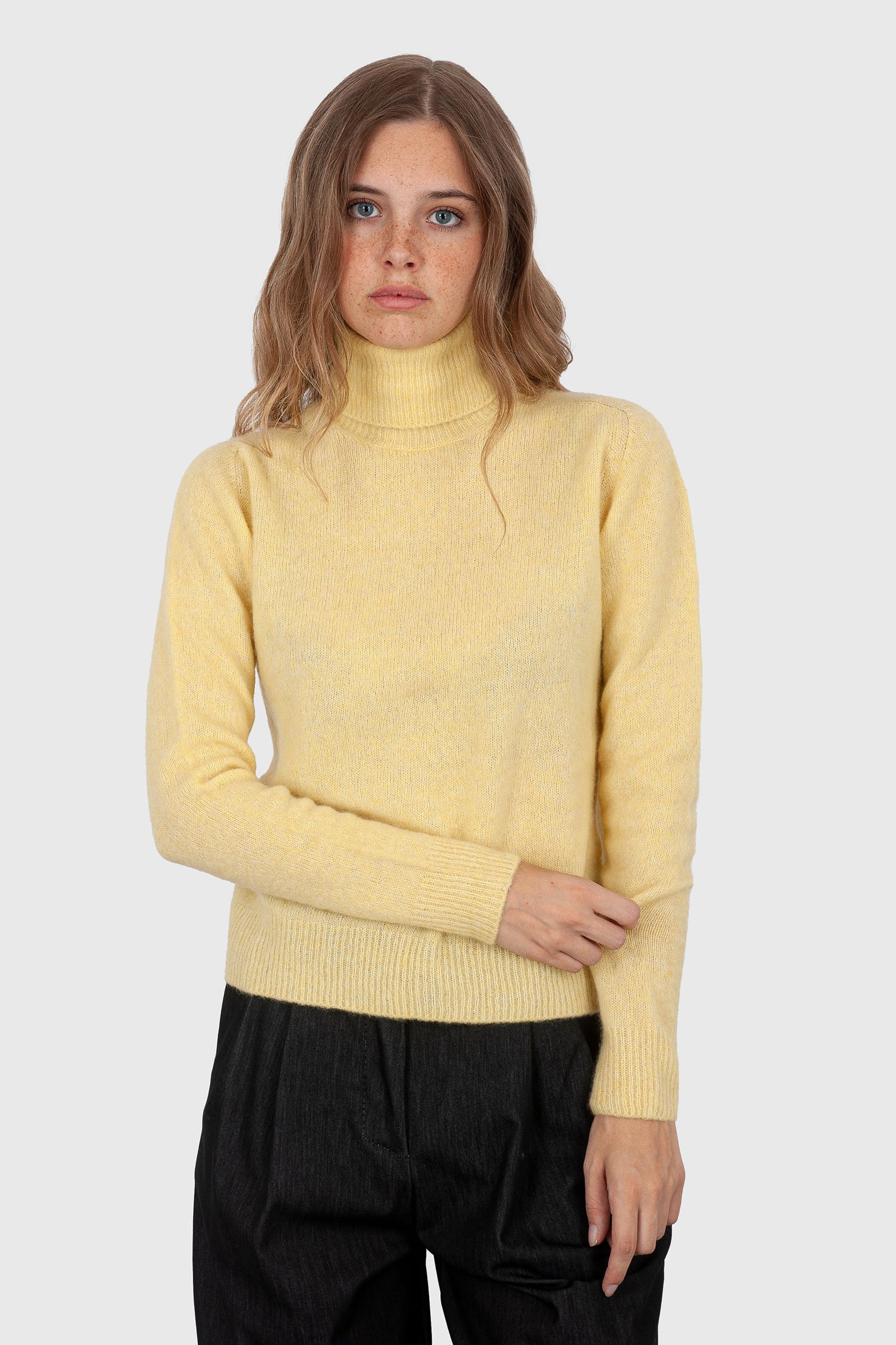 Roberto Collina Maglia Dolcevita Cashmere/seta Giallo Donna - 3