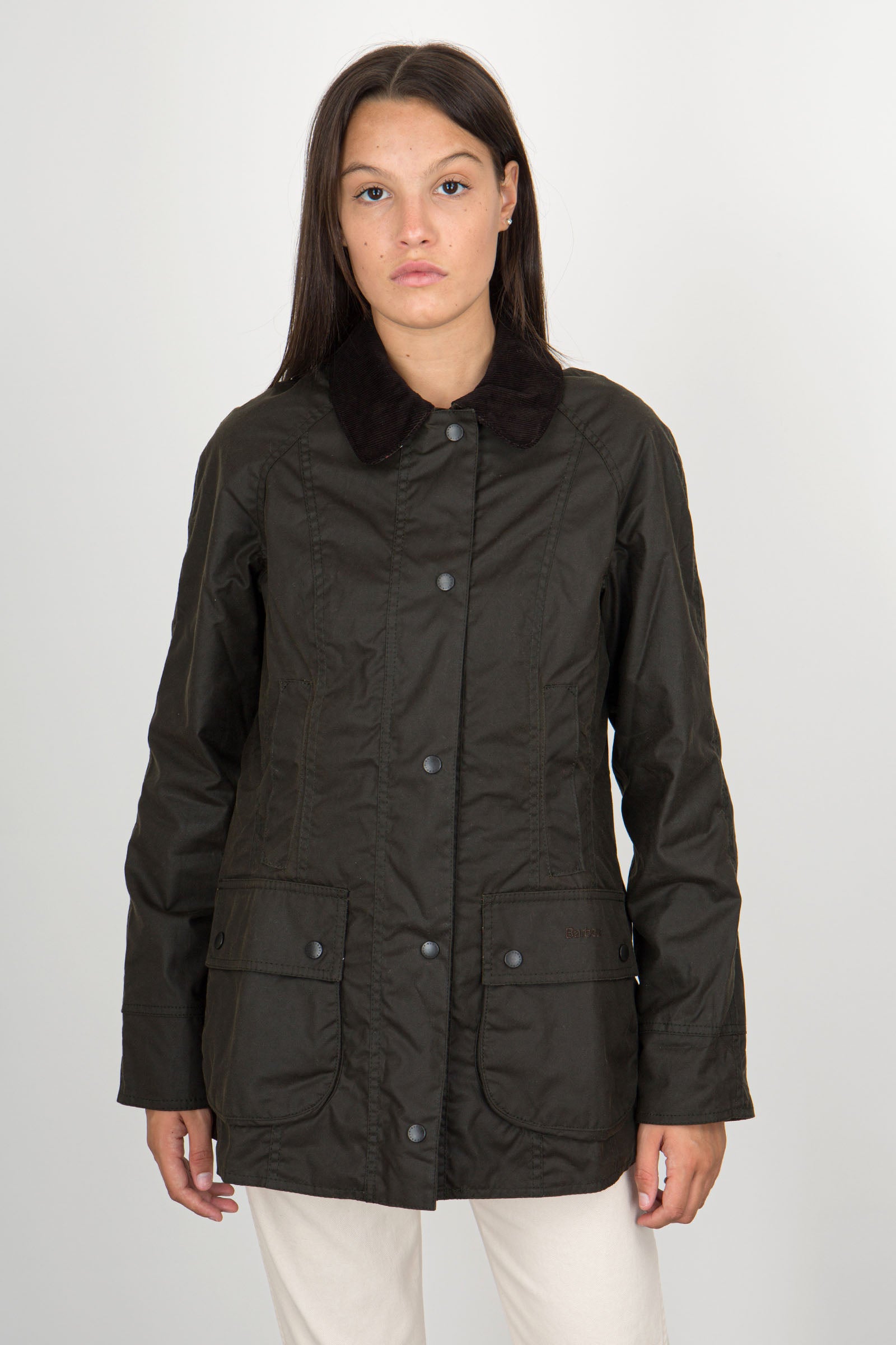 Barbour Beadnell Wax Jacket Olive Verde Oliva Donna - 1