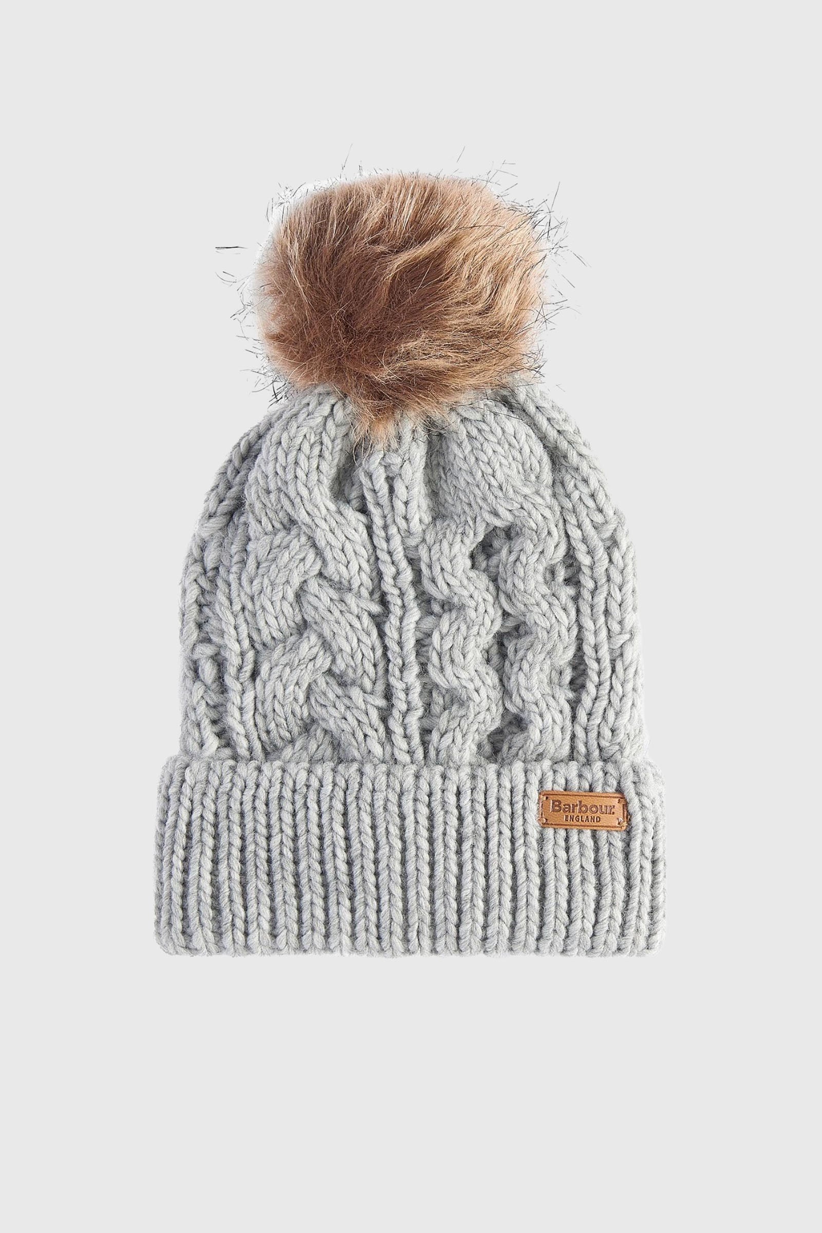 Barbour Set Beanie E Sciarpa Penshaw Grigio Chiaro Donna - 4