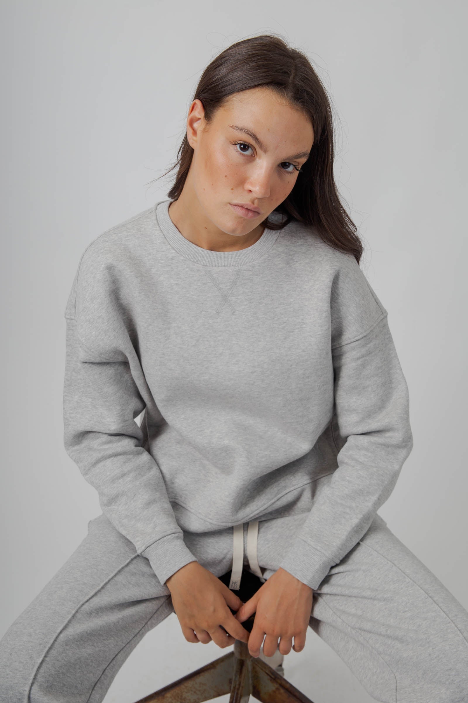 Max Mara Weekend Felpa Boxy Gerba In Cotone Grigio Chiaro Donna - 4