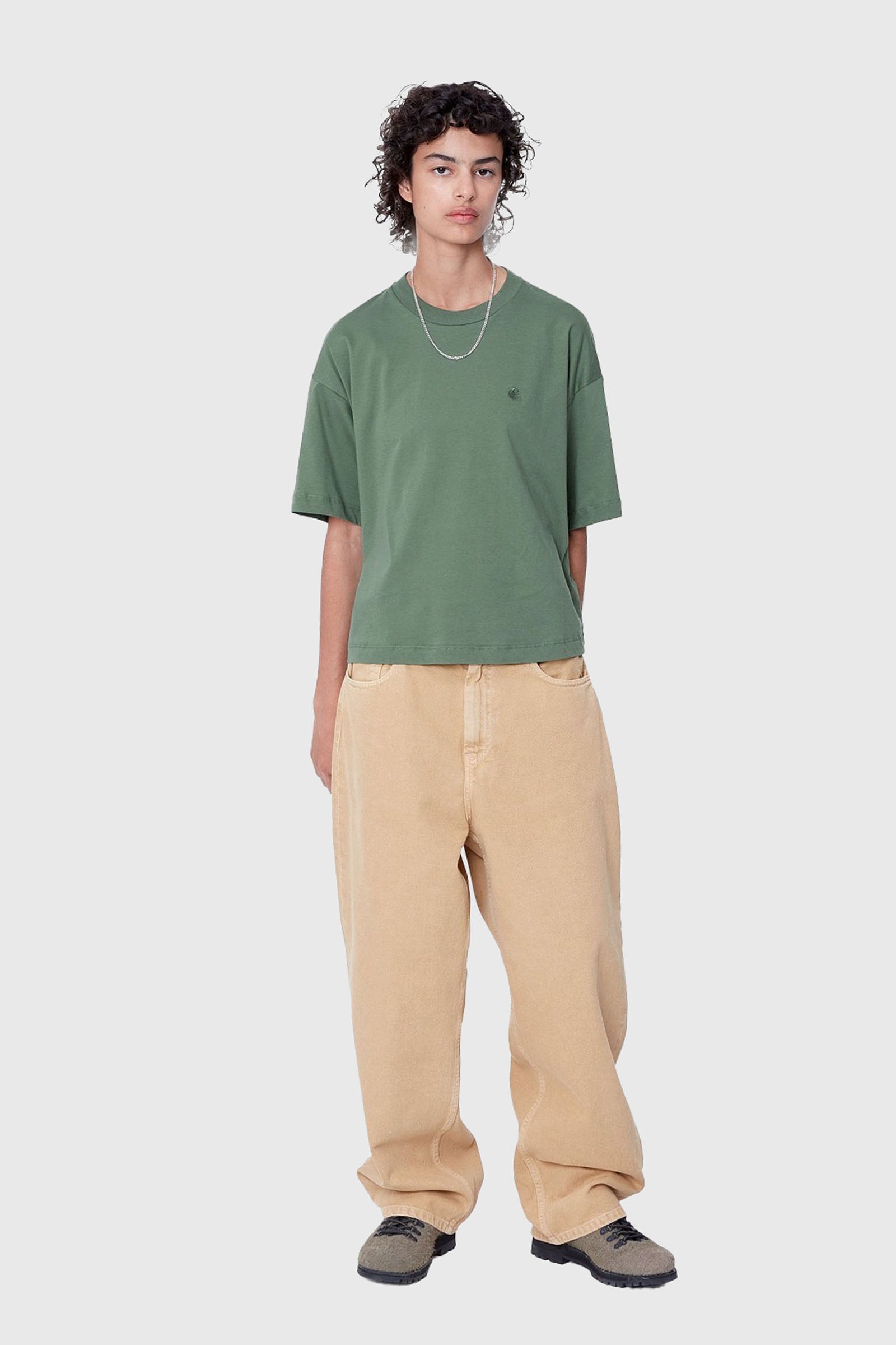 Carhartt Wip T-shirt W' S/s Chester Verde Donna - 3