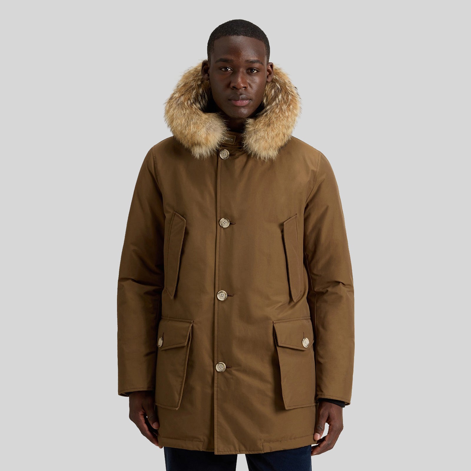 Woolrich Arctic Parka In Ramar Cloth Con Pelliccia Removibile Caffe' Uomo - 7
