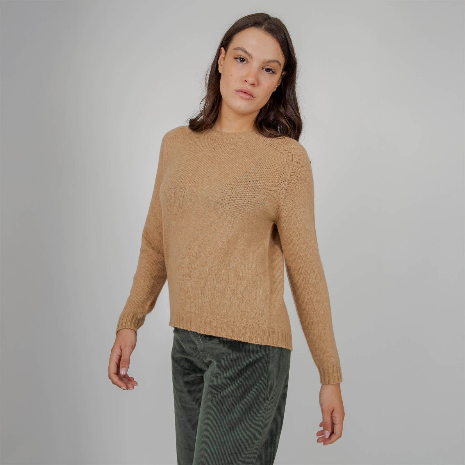 Roberto Collina Maglia Girocollo Comfy Cammello Donna - 6