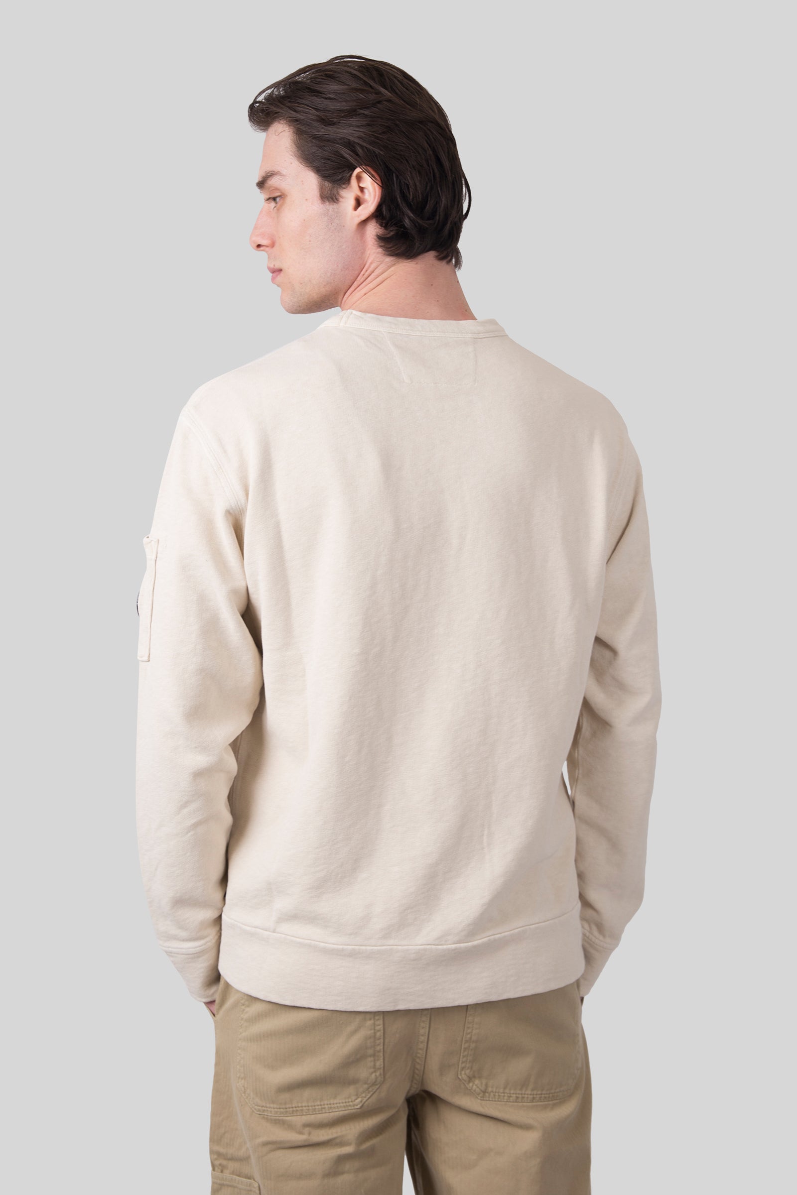 C.p. Company Felpa Crewneck Malfilé Ecru Uomo - 5