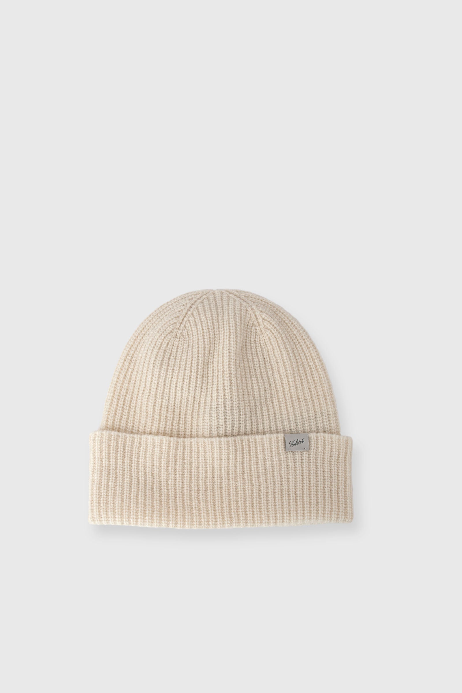 Woolrich Knitted Ribbed Beanie Crema Unisex - 1