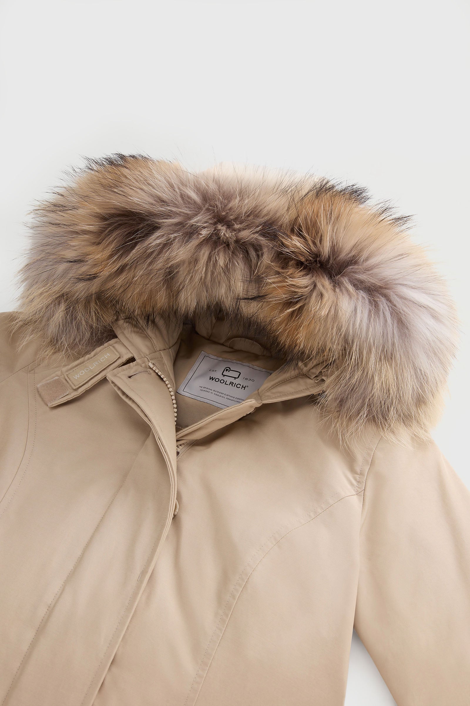 Woolrich Arctic Parka In Ramar Cloth Con Pelliccia Rimovibile Beige Chiaro Donna - 6