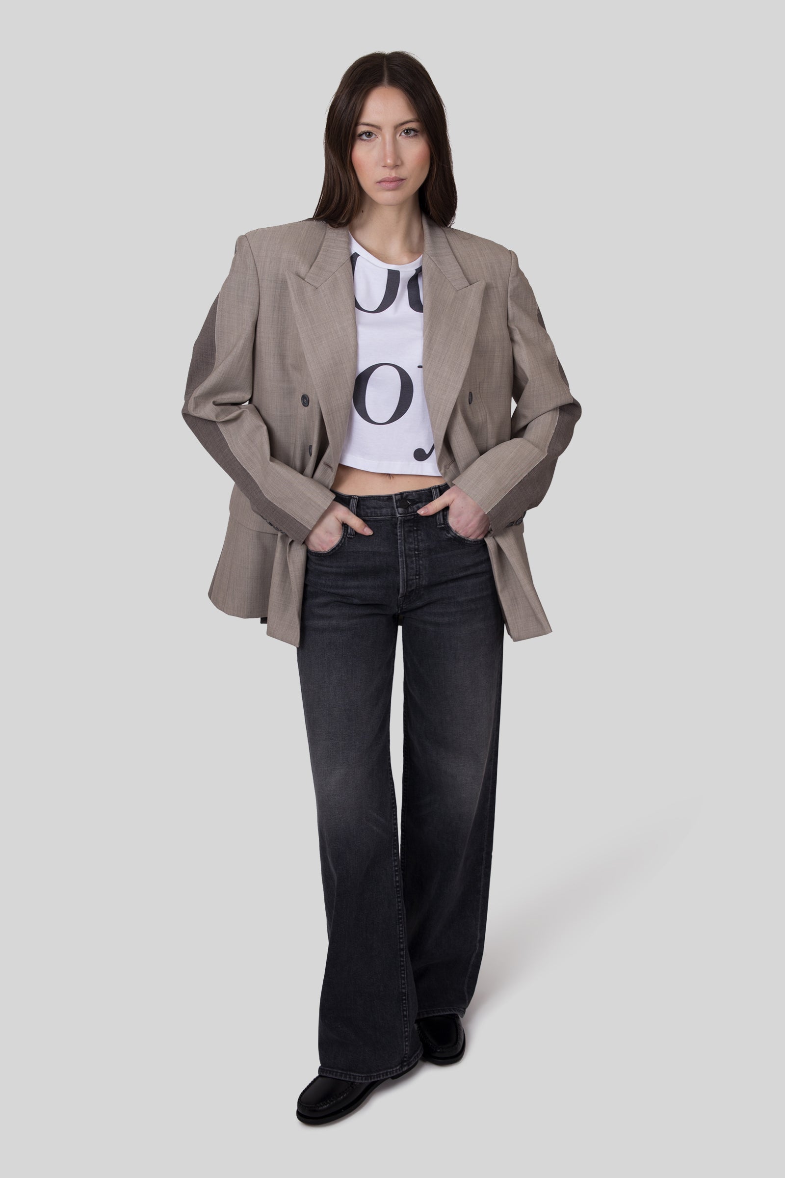 Mother Jeans The Smoothie Sneak Nero Donna - 2