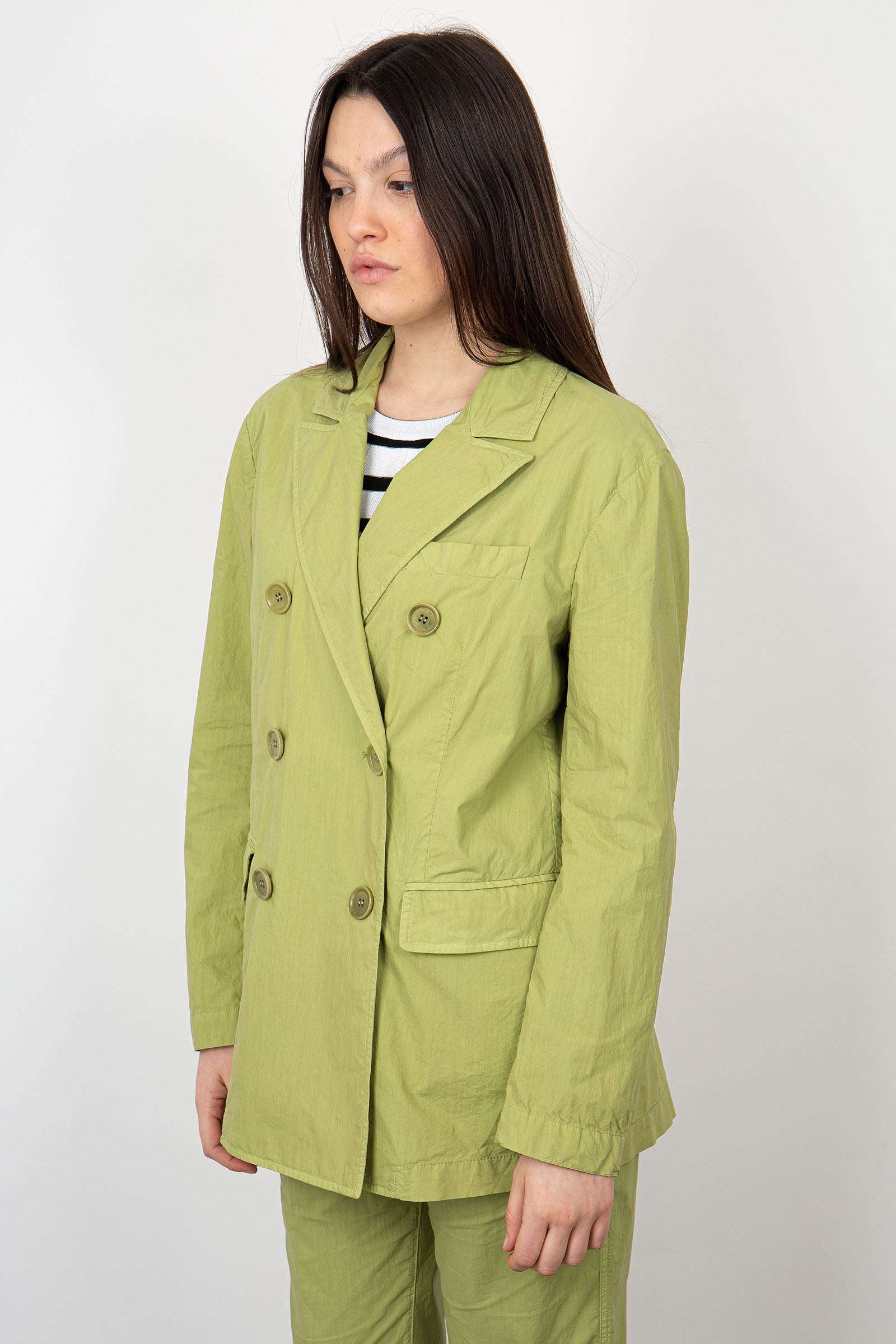 Aspesi Double Breasted Cotton Green Jacket - 3