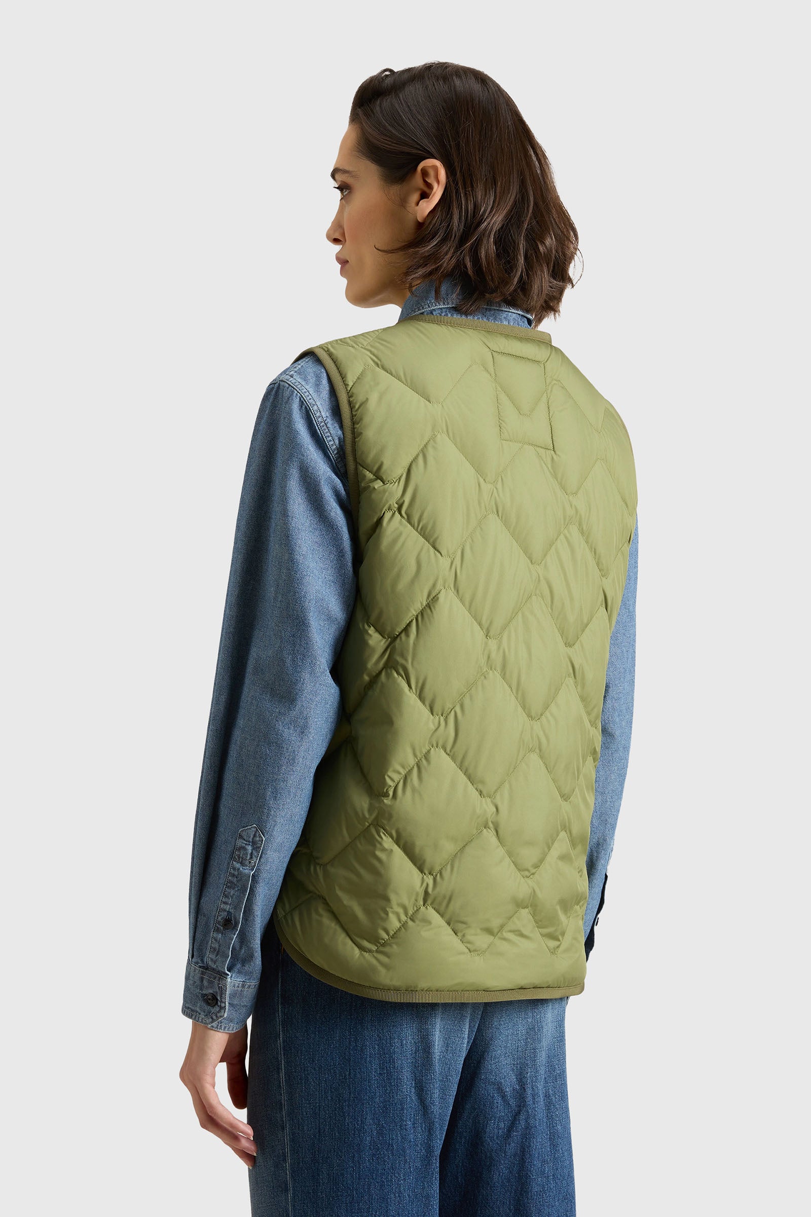 Woolrich Gilet Heritage Verde Donna - 4